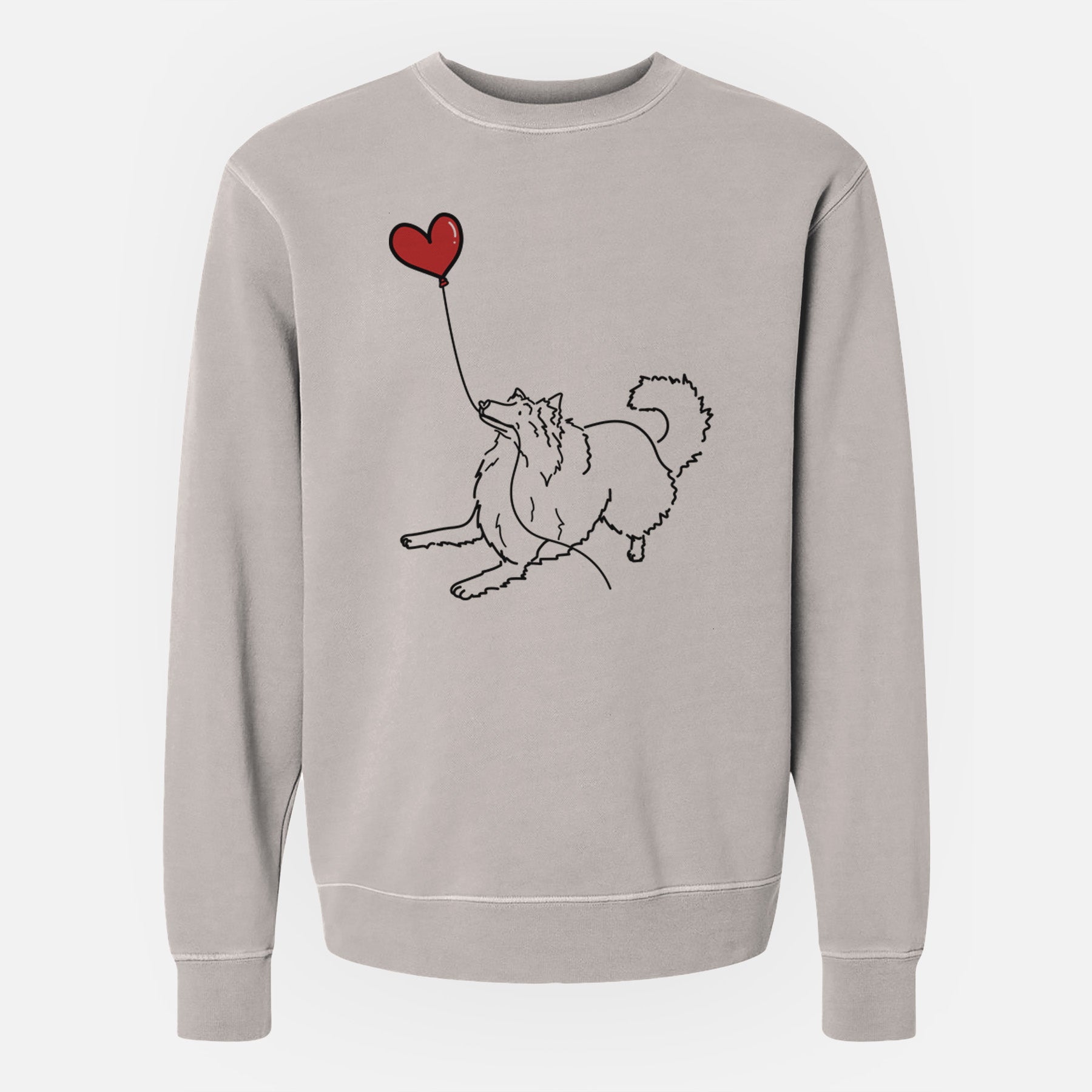 Rough Collie Heart String - Unisex Pigment Dyed Crew Sweatshirt