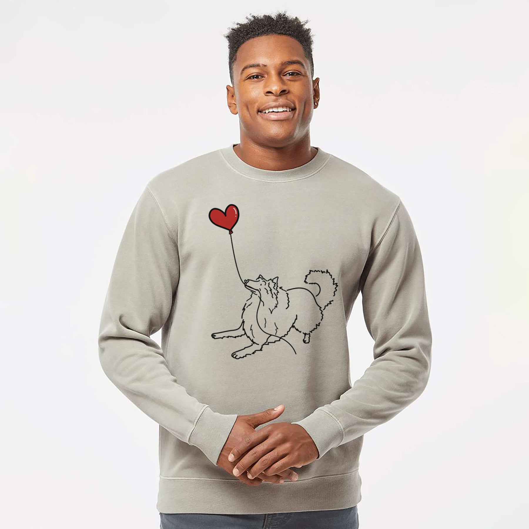 Rough Collie Heart String - Unisex Pigment Dyed Crew Sweatshirt