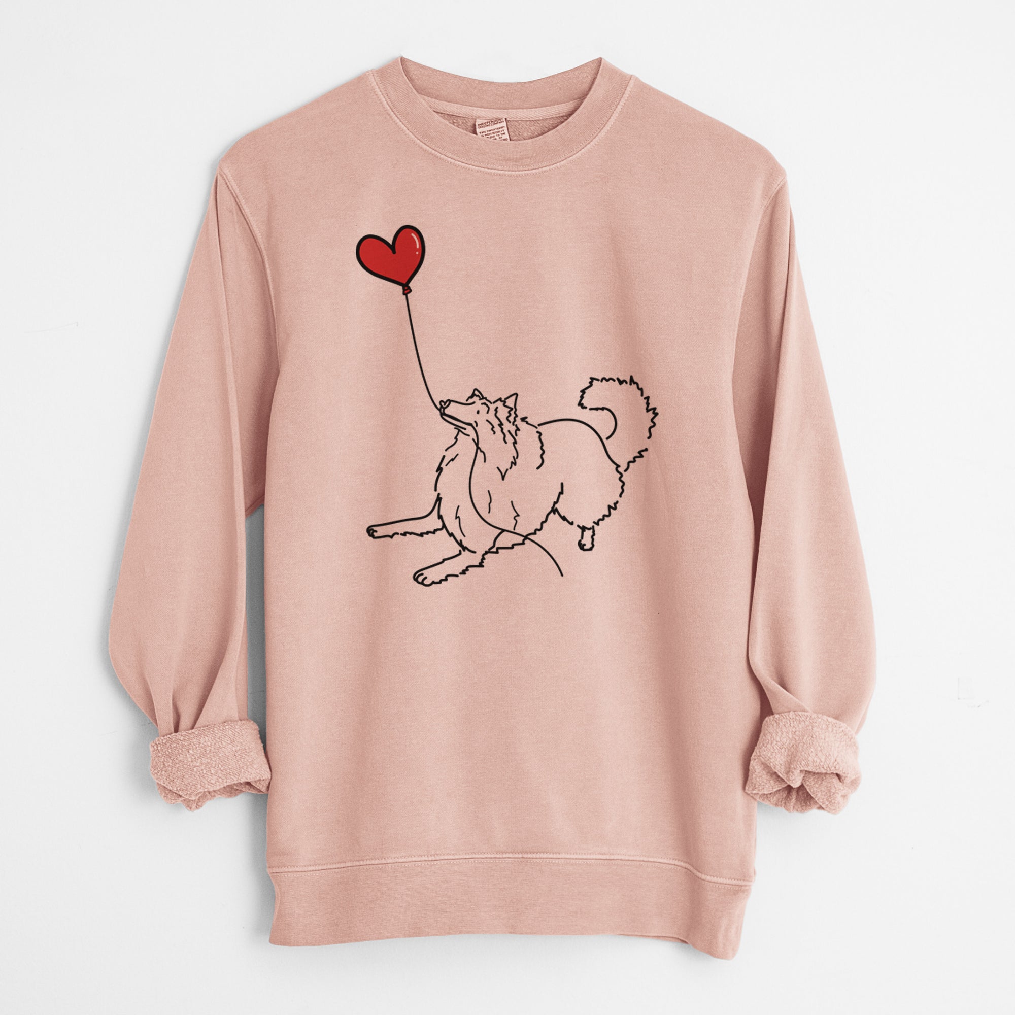 Rough Collie Heart String - Unisex Pigment Dyed Crew Sweatshirt