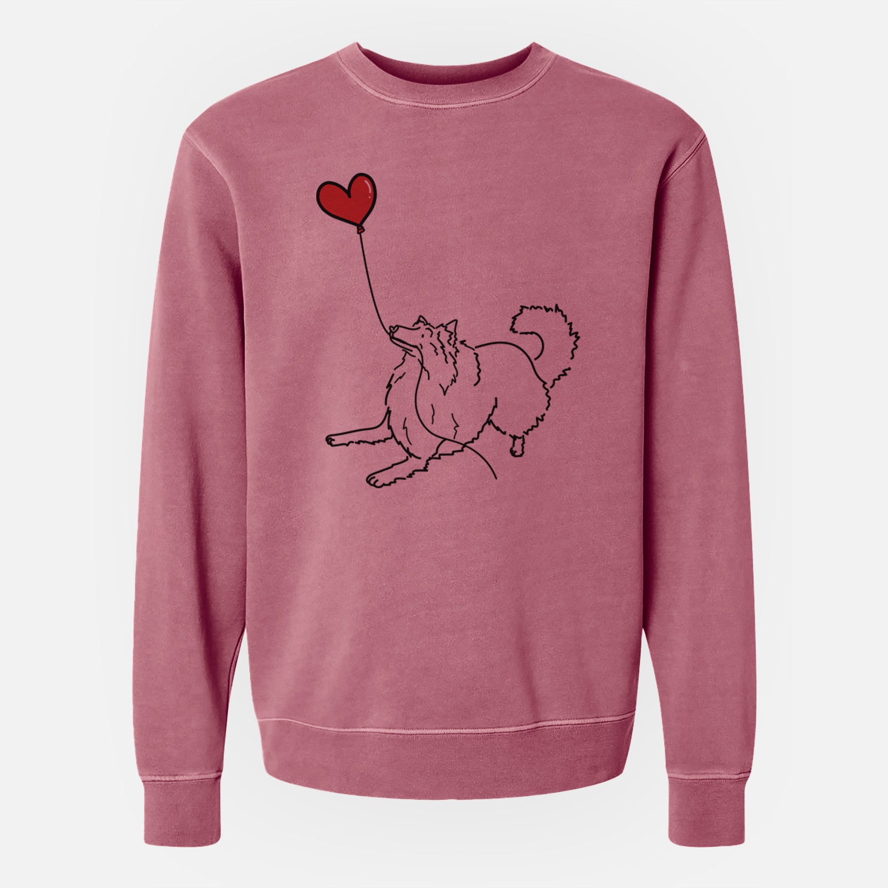 Rough Collie Heart String - Unisex Pigment Dyed Crew Sweatshirt