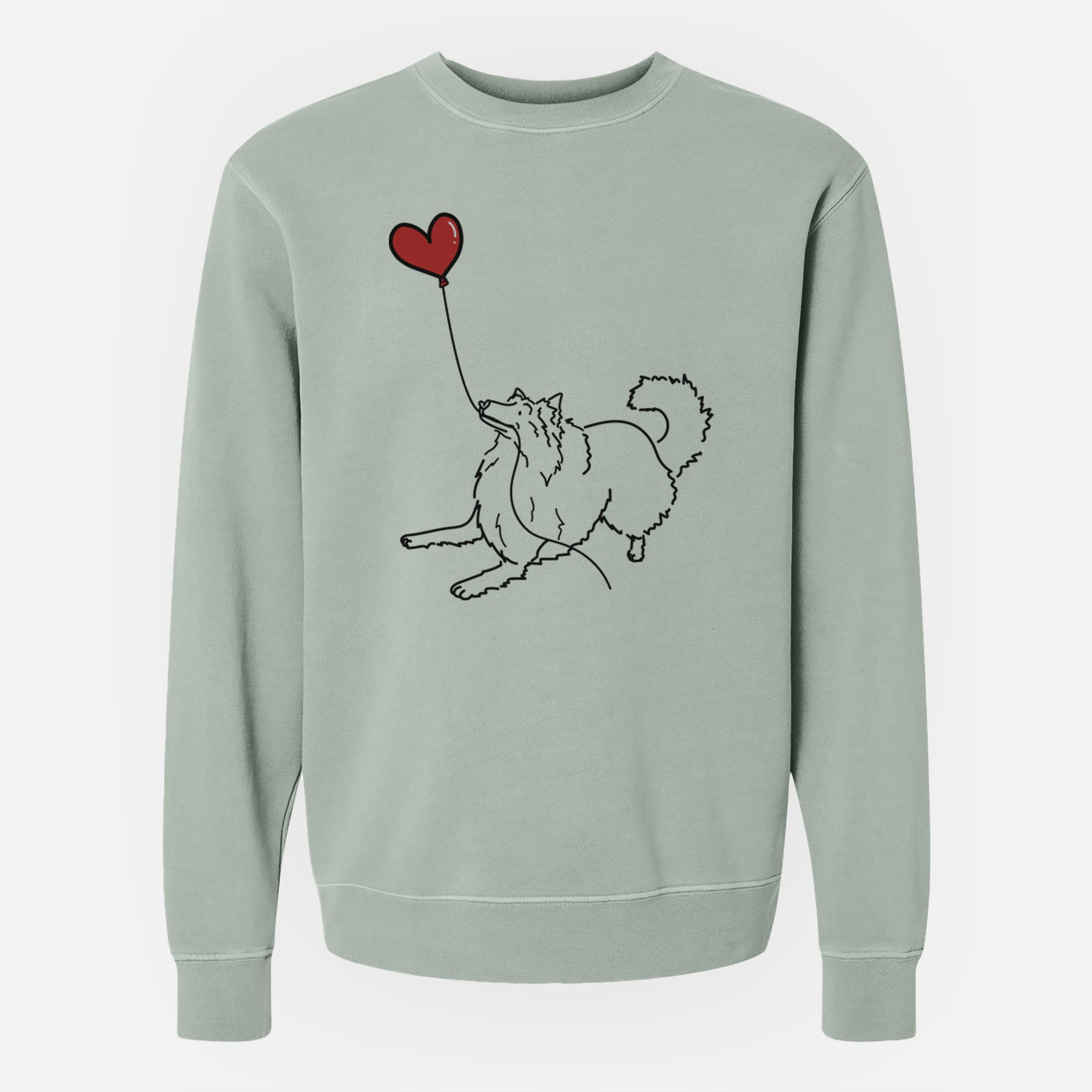 Rough Collie Heart String - Unisex Pigment Dyed Crew Sweatshirt