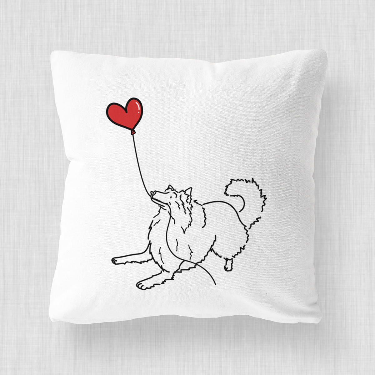 Rough Collie Heart String - Throw Pillow Cover