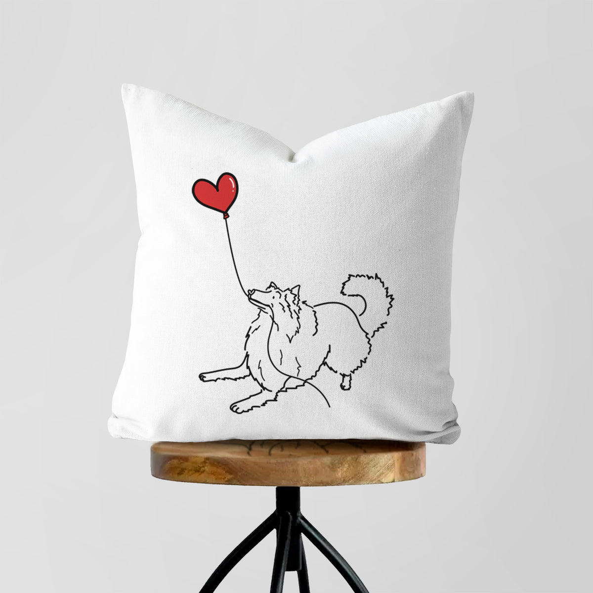 Rough Collie Heart String - Throw Pillow Cover