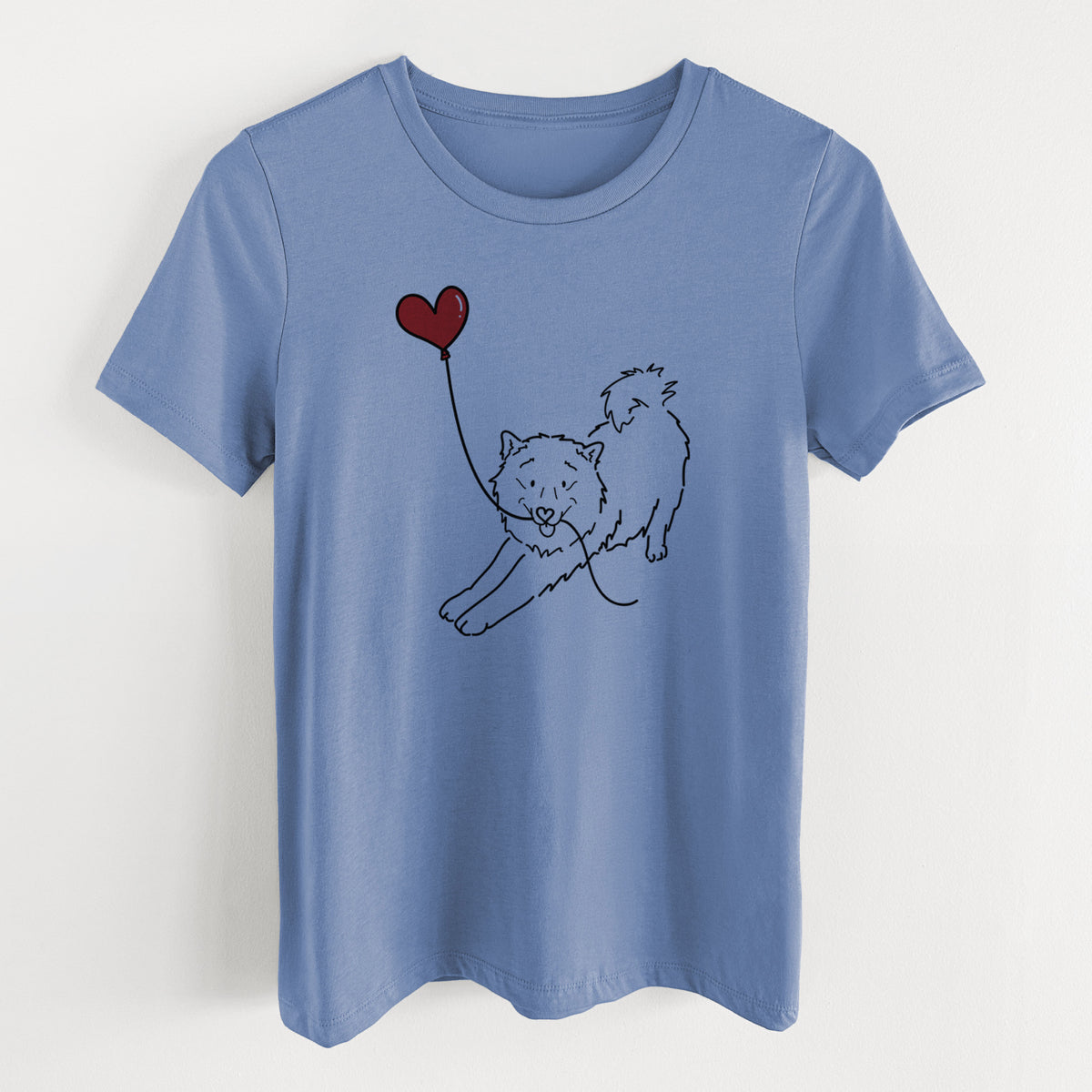 Samoyed Heart String- Women's Lightweight Relaxed Fit 100% Cotton Crewneck