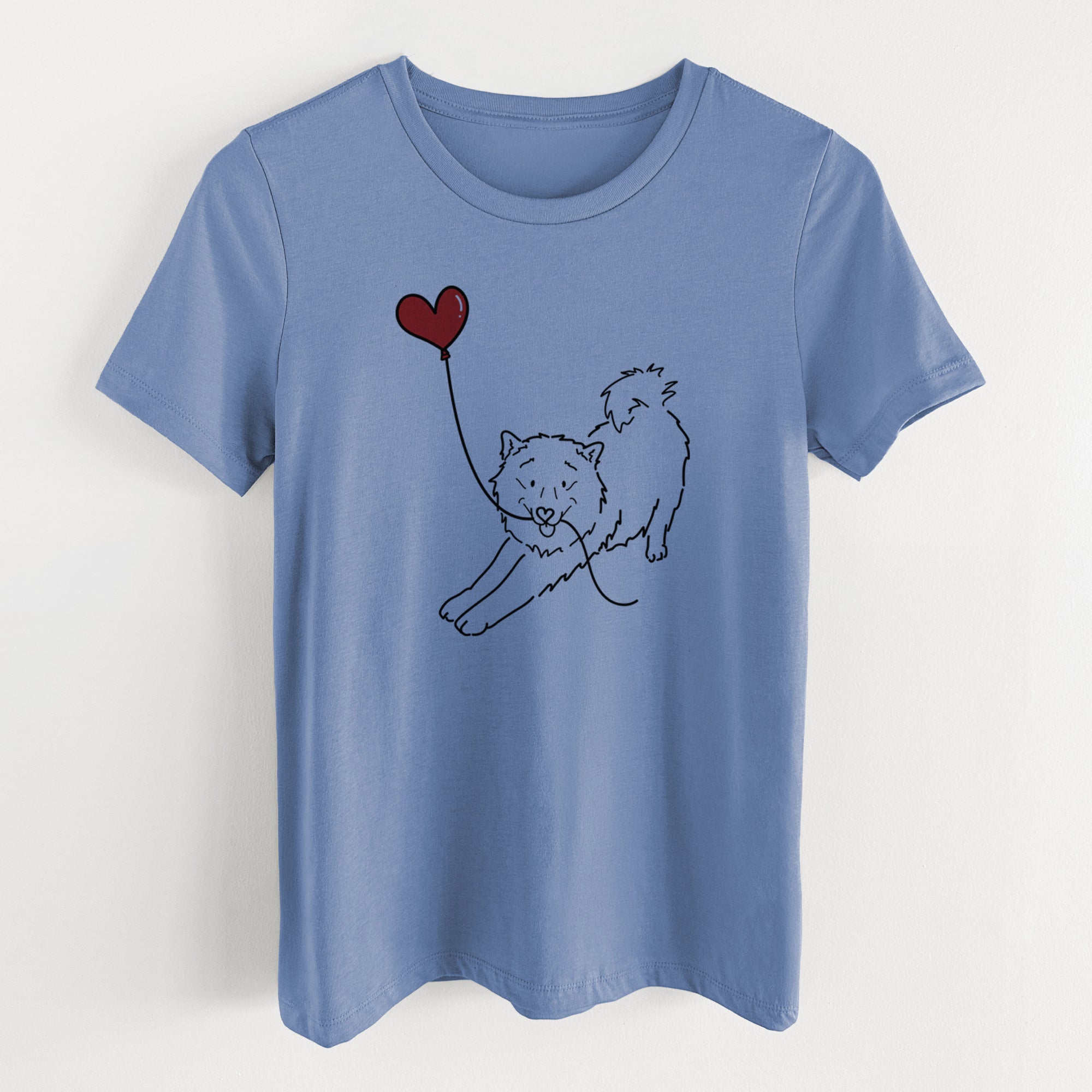 Samoyed Heart String- Women's Lightweight Relaxed Fit 100% Cotton Crewneck