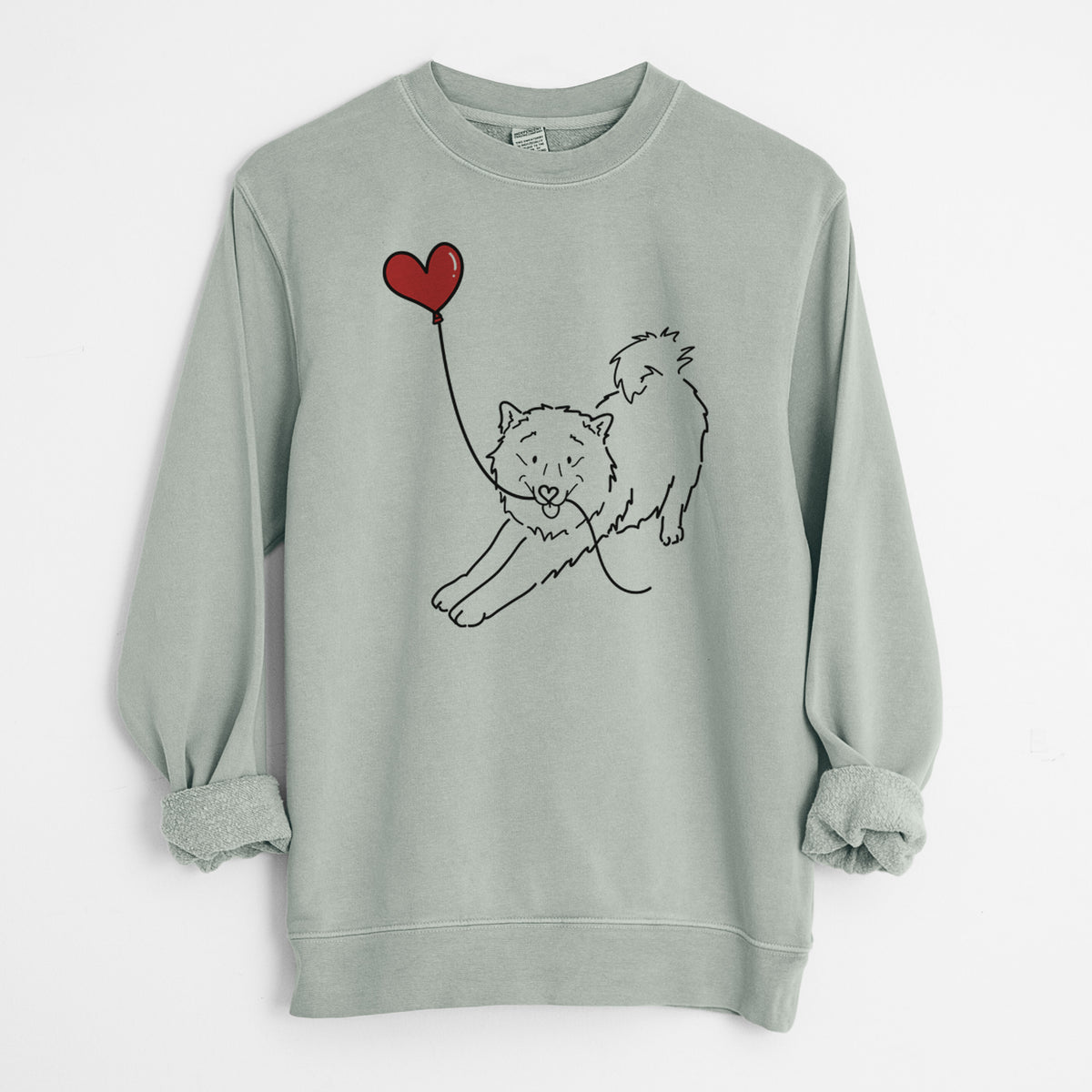 Samoyed Heart String - Unisex Pigment Dyed Crew Sweatshirt