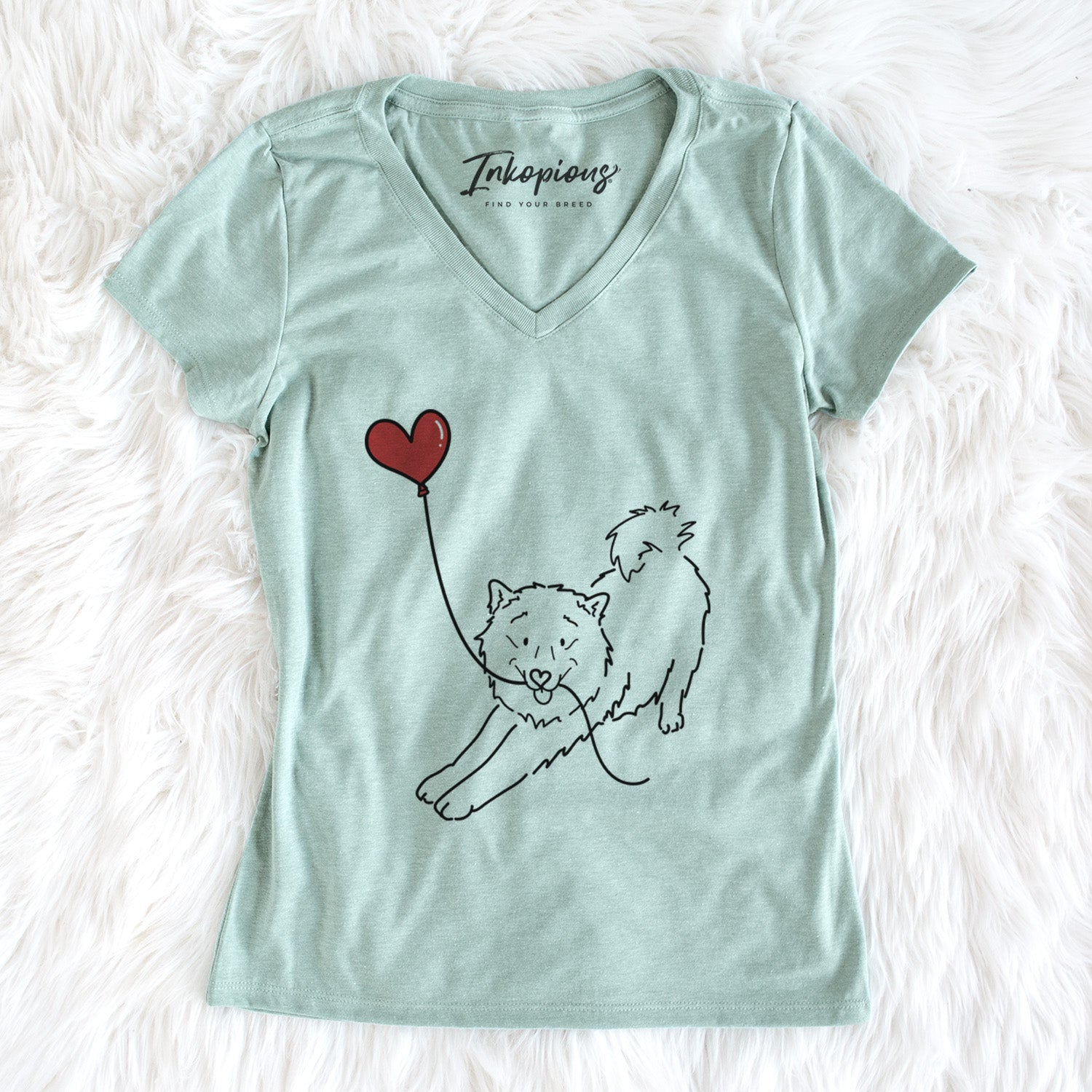 Samoyed Heart String - Women's Perfect V-neck Shirt