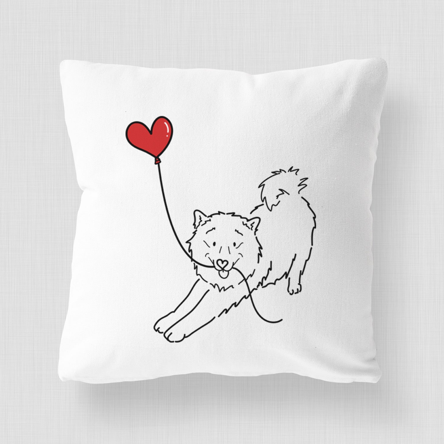 Samoyed Heart String - Throw Pillow Cover