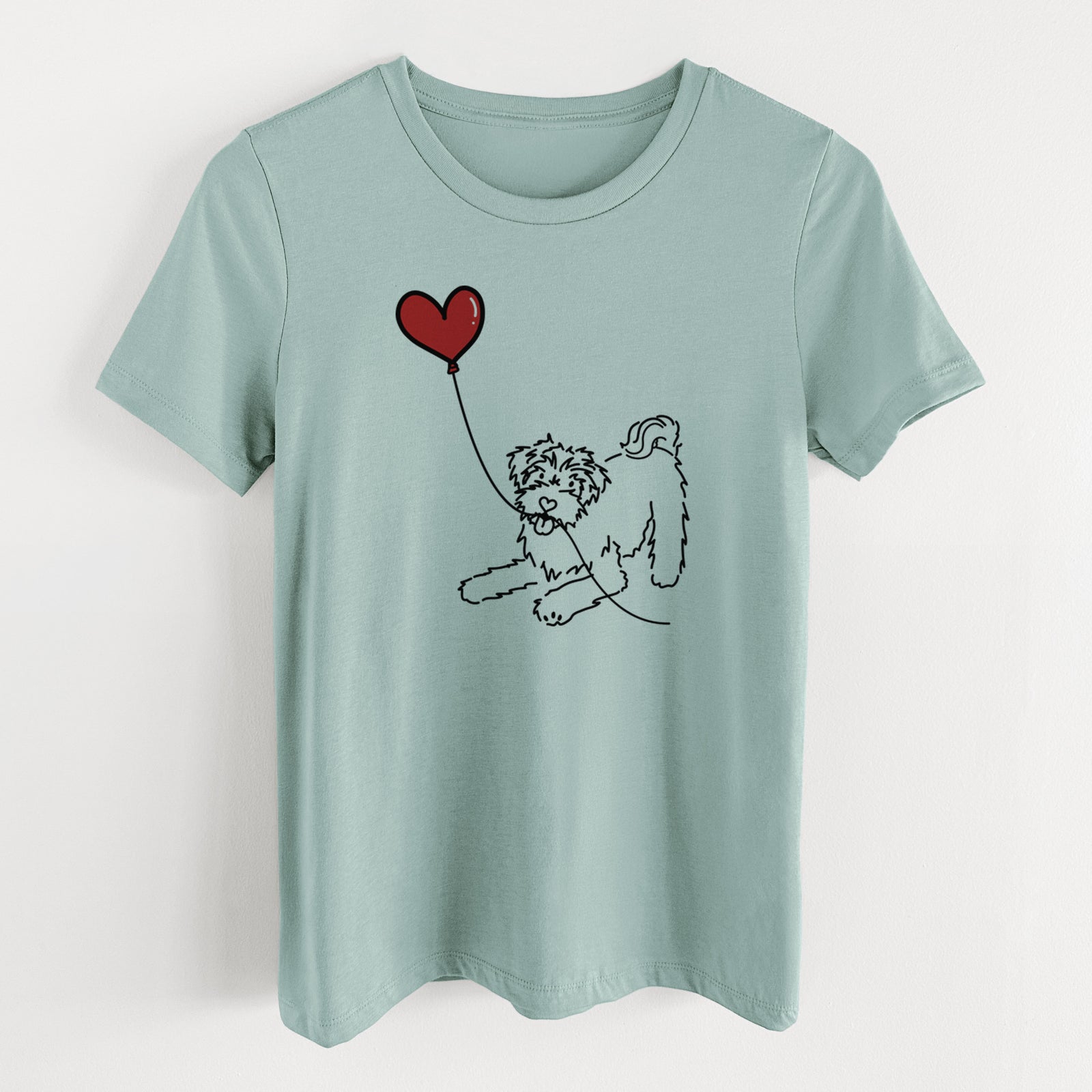 Schnoodle Heart String- Women's Lightweight Relaxed Fit 100% Cotton Crewneck