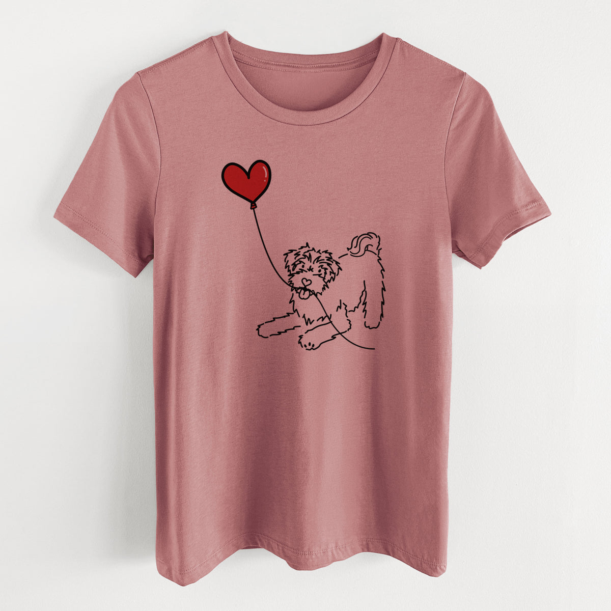 Schnoodle Heart String- Women's Lightweight Relaxed Fit 100% Cotton Crewneck