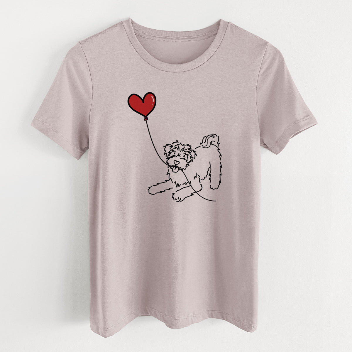 Schnoodle Heart String- Women's Lightweight Relaxed Fit 100% Cotton Crewneck