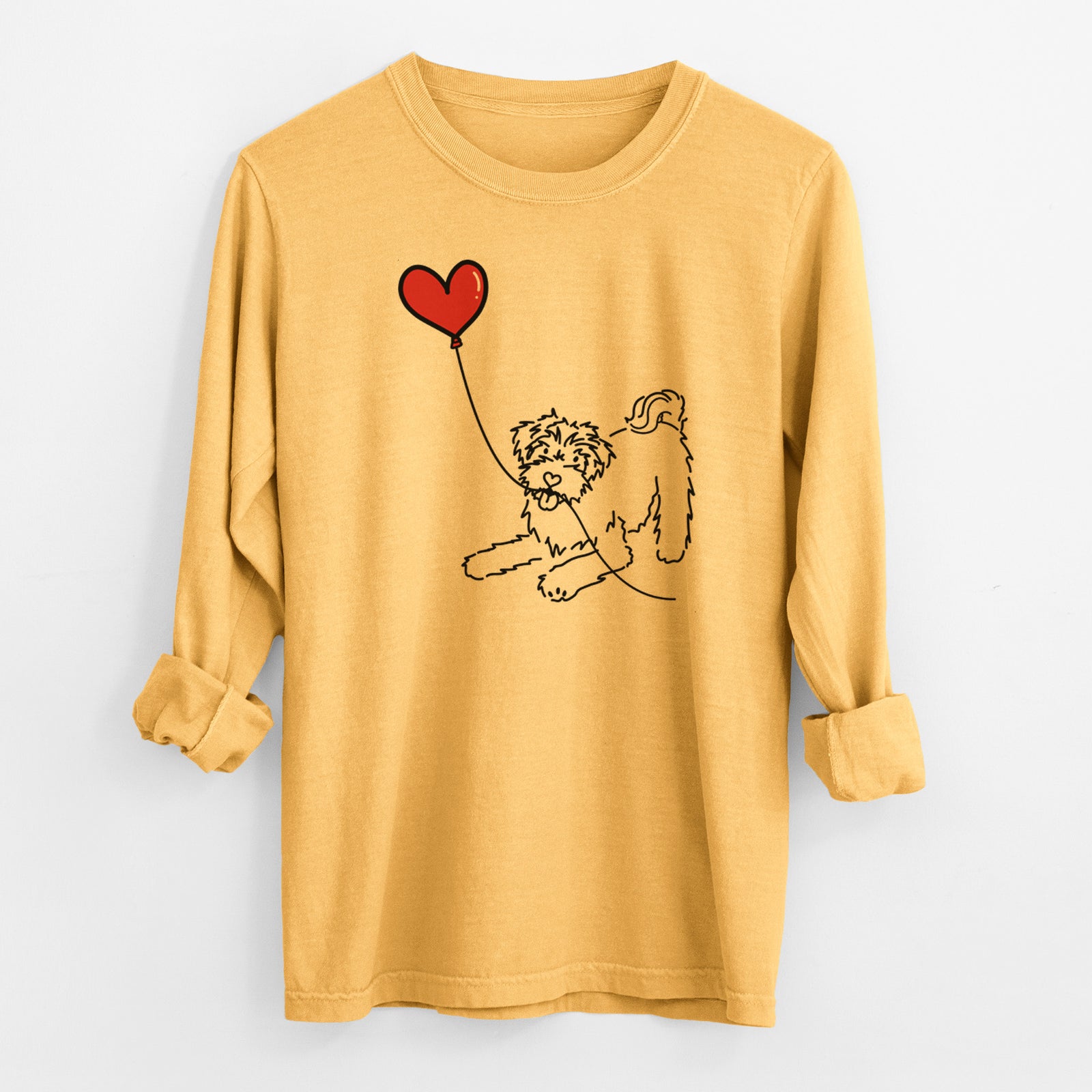 Schnoodle Heart String - Men's Heavyweight 100% Cotton Long Sleeve
