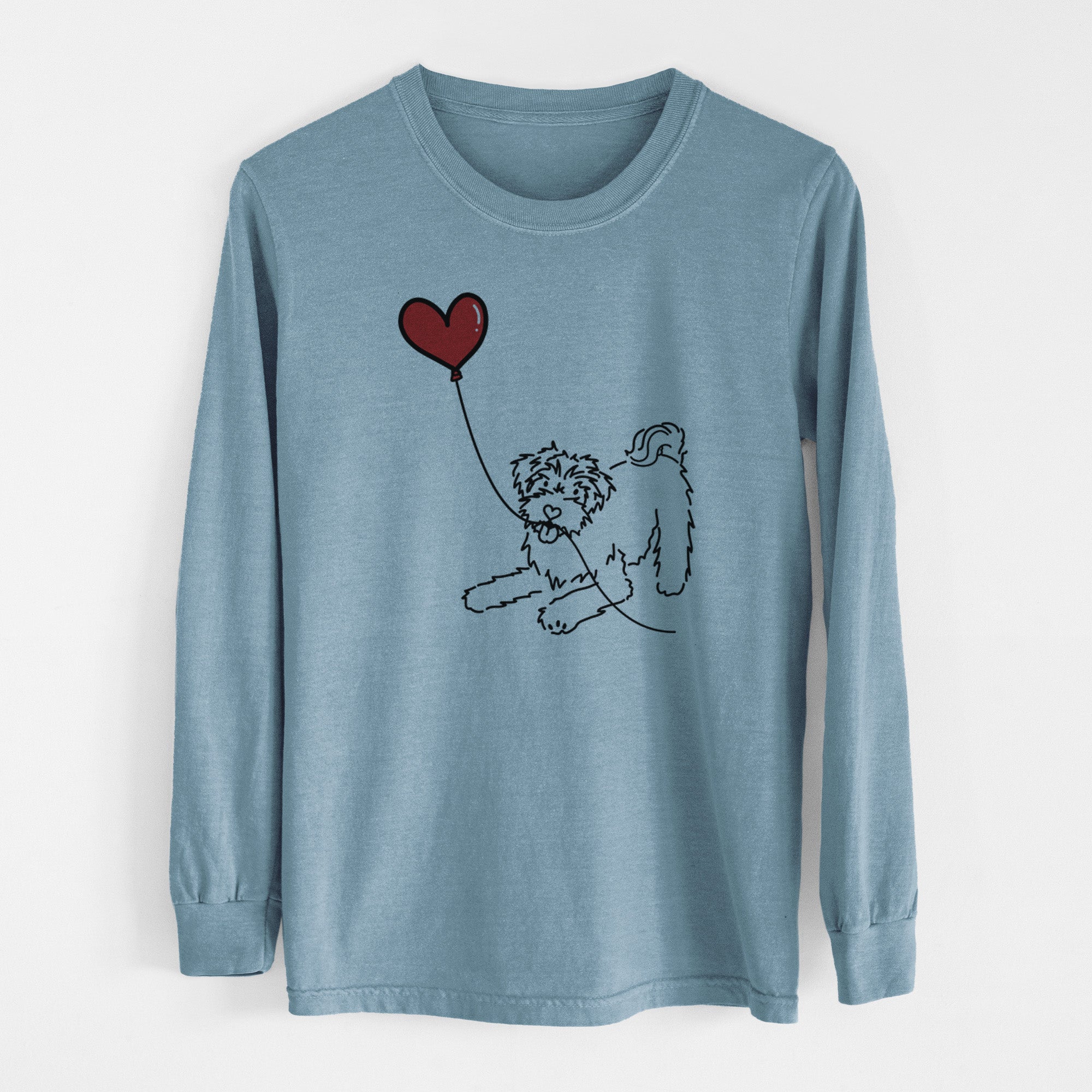 Schnoodle Heart String - Men's Heavyweight 100% Cotton Long Sleeve