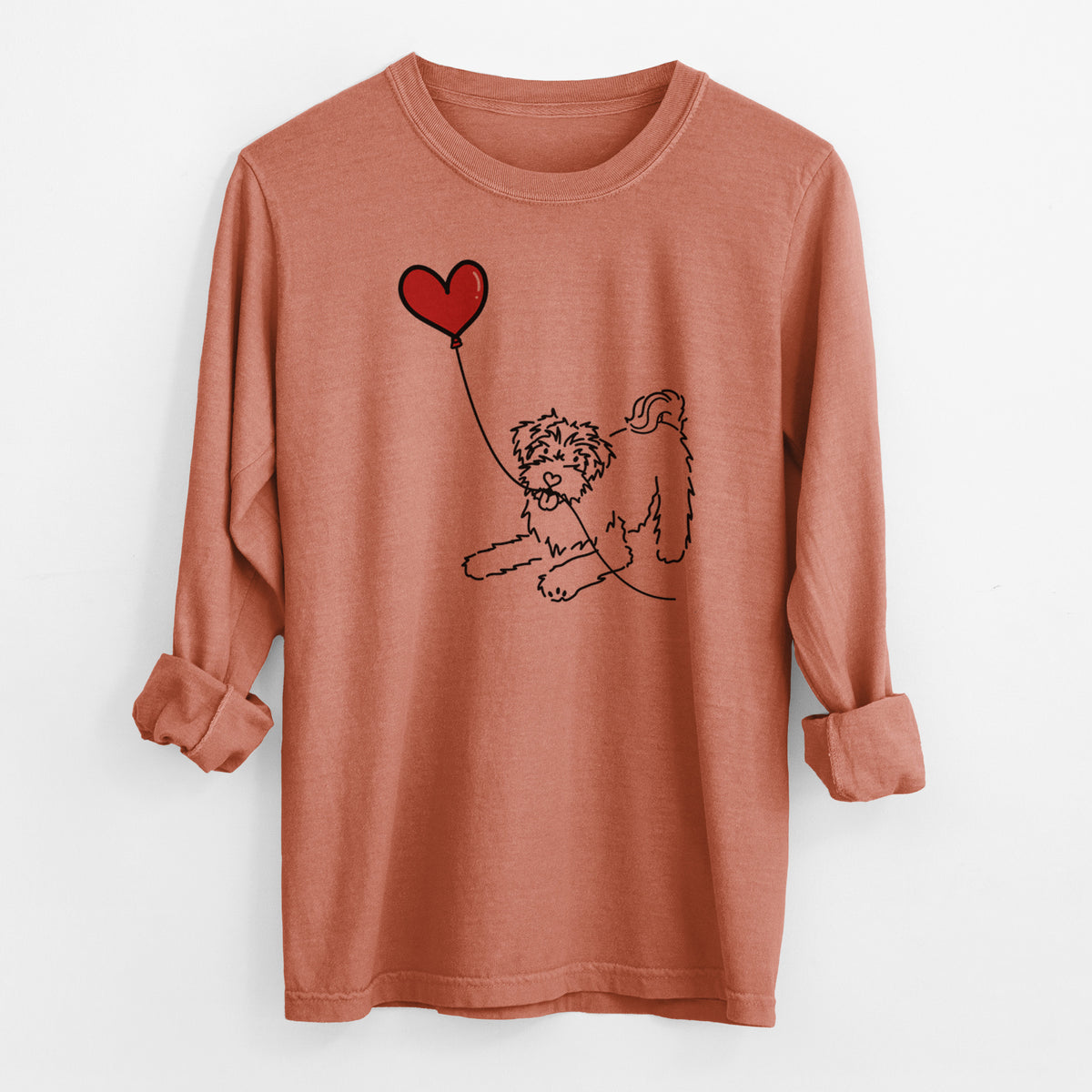 Schnoodle Heart String - Men's Heavyweight 100% Cotton Long Sleeve