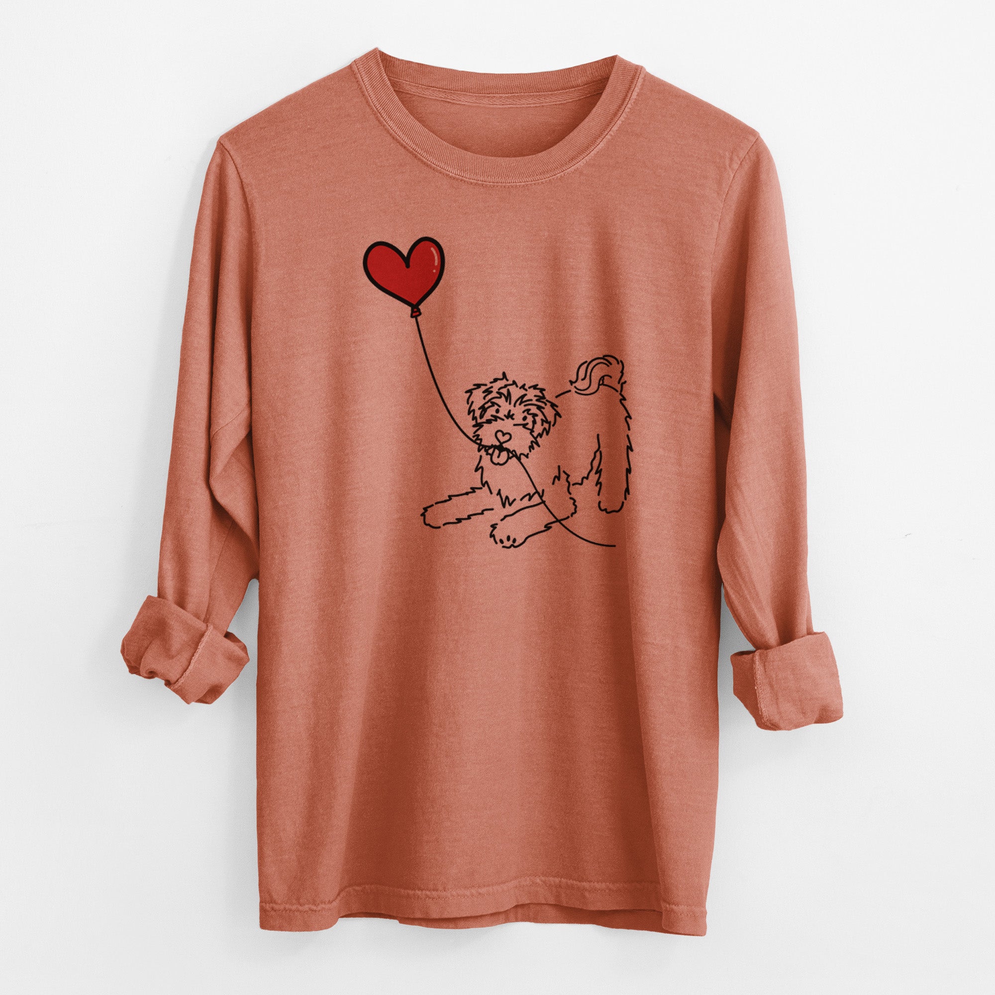 Schnoodle Heart String - Men's Heavyweight 100% Cotton Long Sleeve