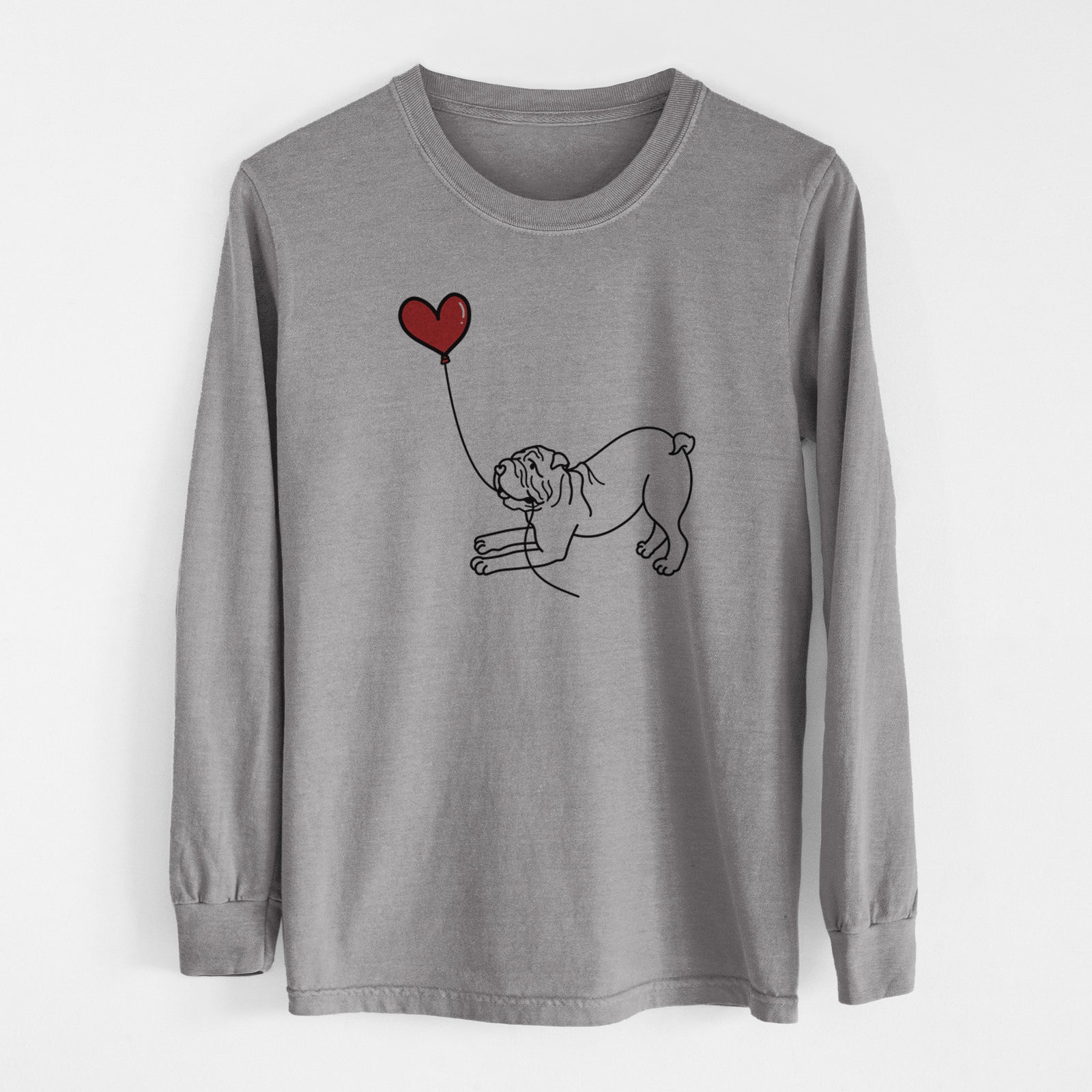 Shar Pei Heart String - Men's Heavyweight 100% Cotton Long Sleeve