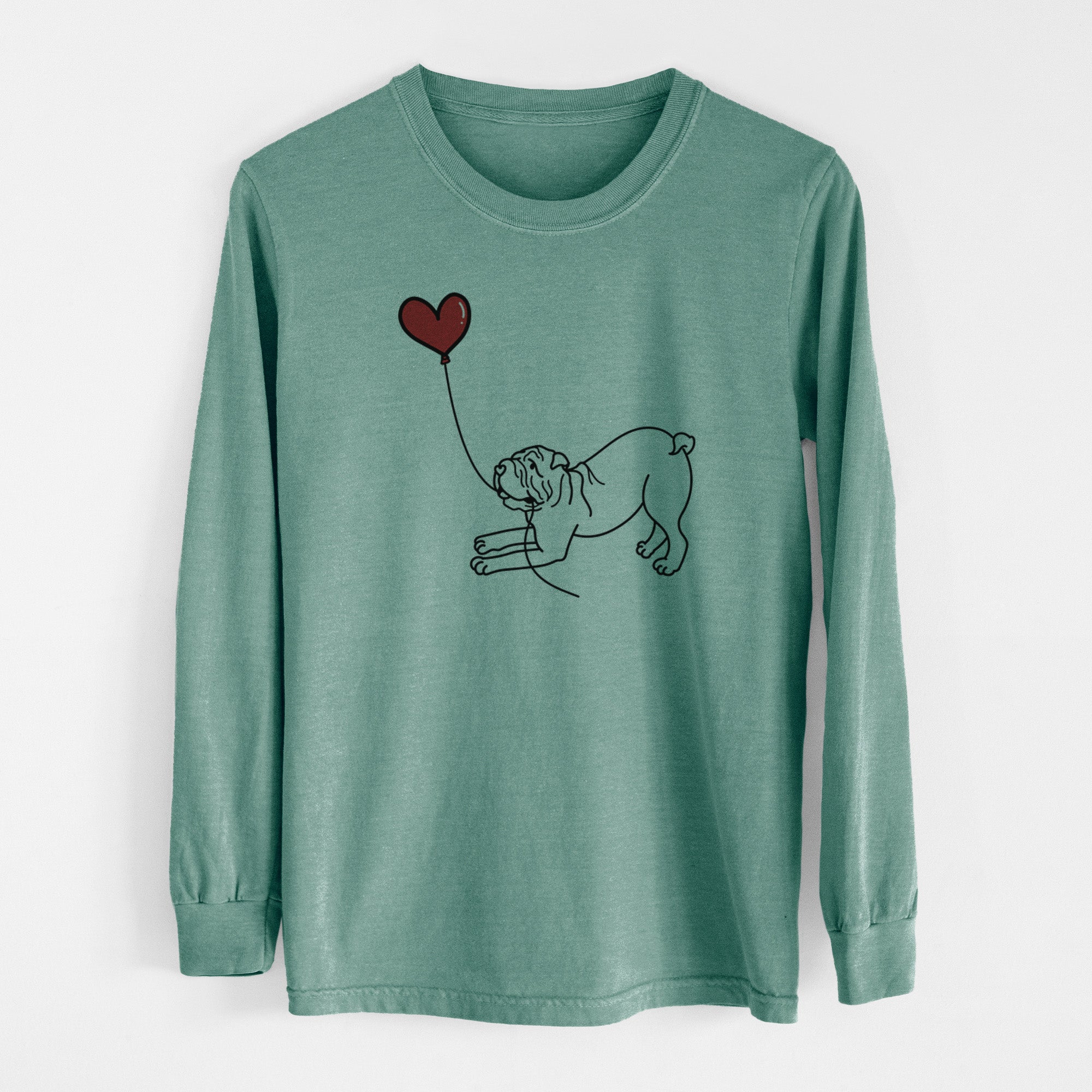 Shar Pei Heart String - Men's Heavyweight 100% Cotton Long Sleeve