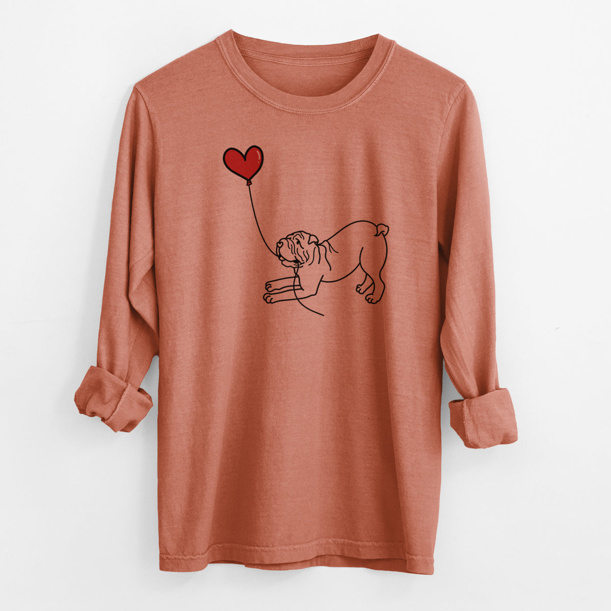 Shar Pei Heart String - Men's Heavyweight 100% Cotton Long Sleeve