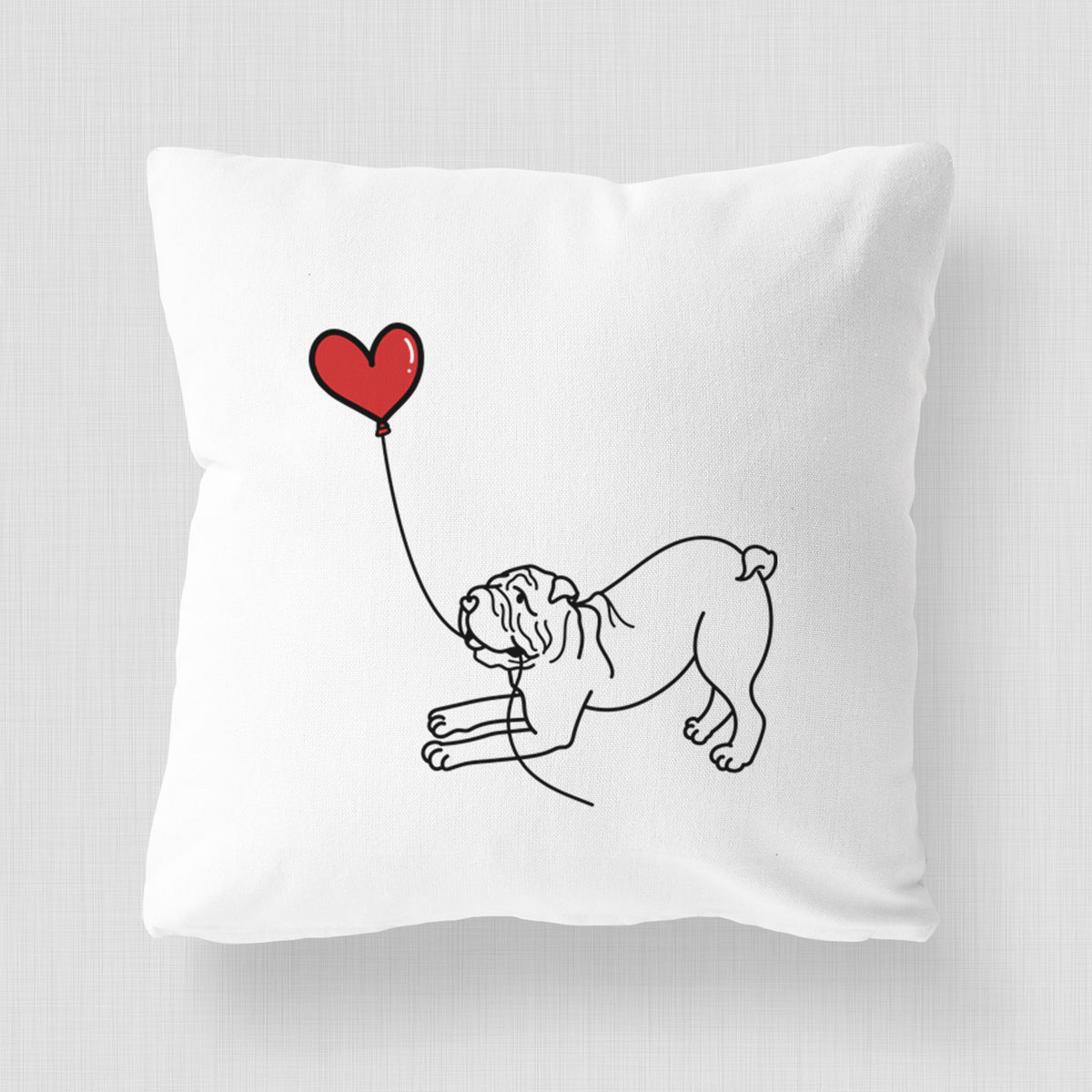Shar Pei Heart String - Throw Pillow Cover
