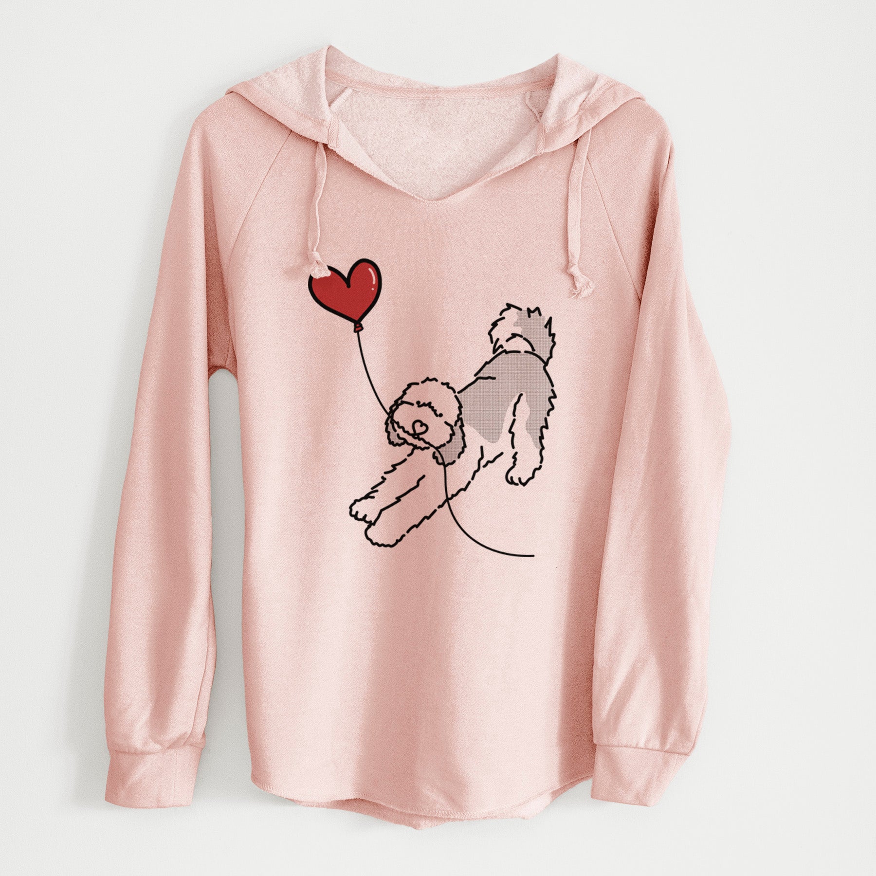 Sheepadoodle Heart String - Cali Wave Hooded Sweatshirt