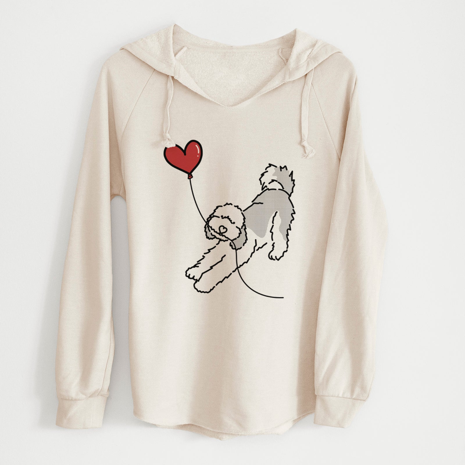 Sheepadoodle Heart String - Cali Wave Hooded Sweatshirt