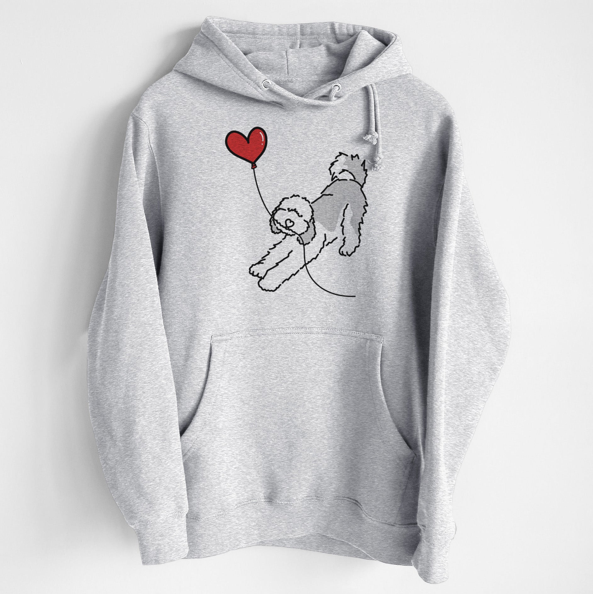 Sheepadoodle Heart String - Heavyweight Fleece Hoodie