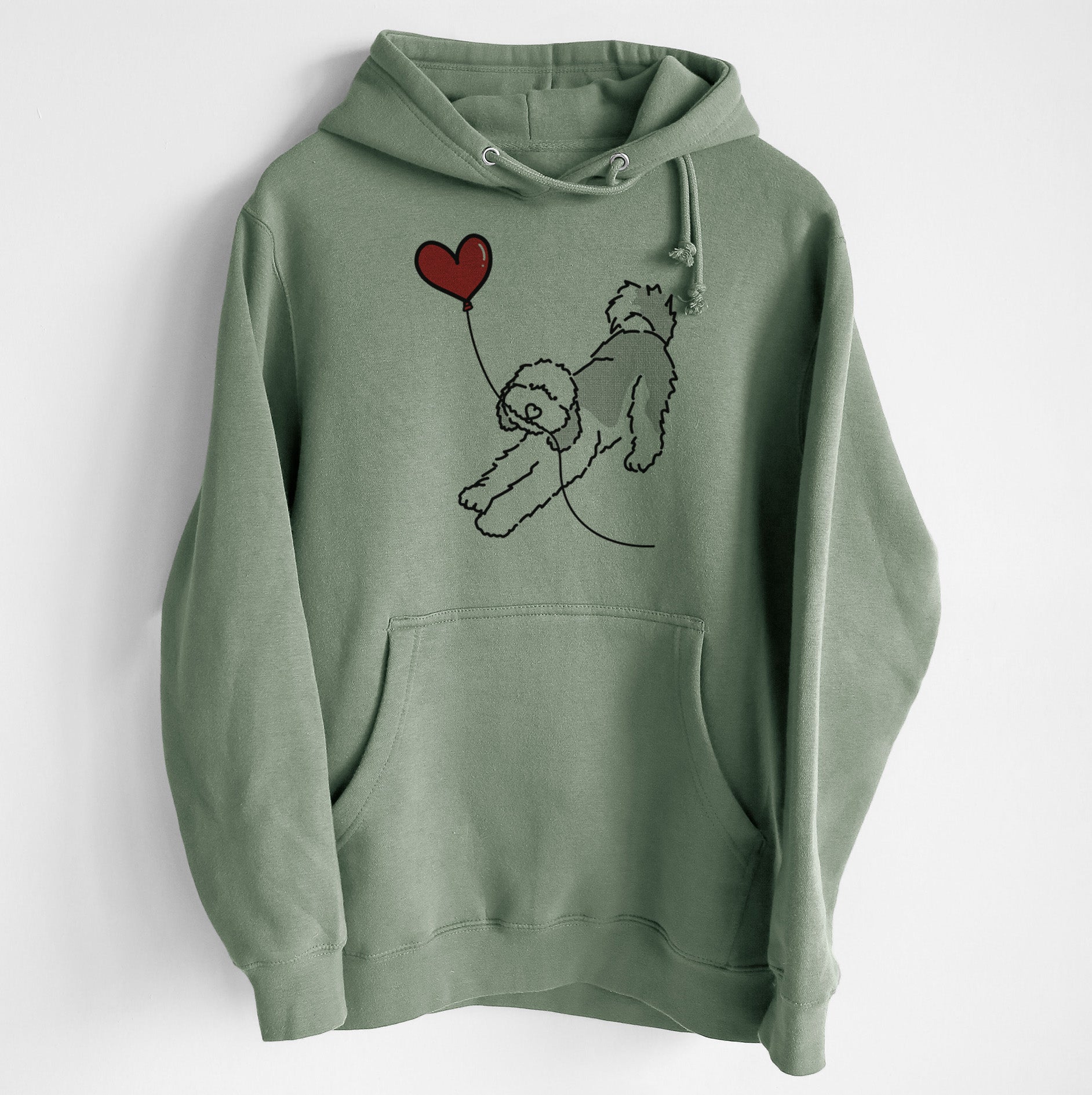 Sheepadoodle Heart String - Heavyweight Fleece Hoodie