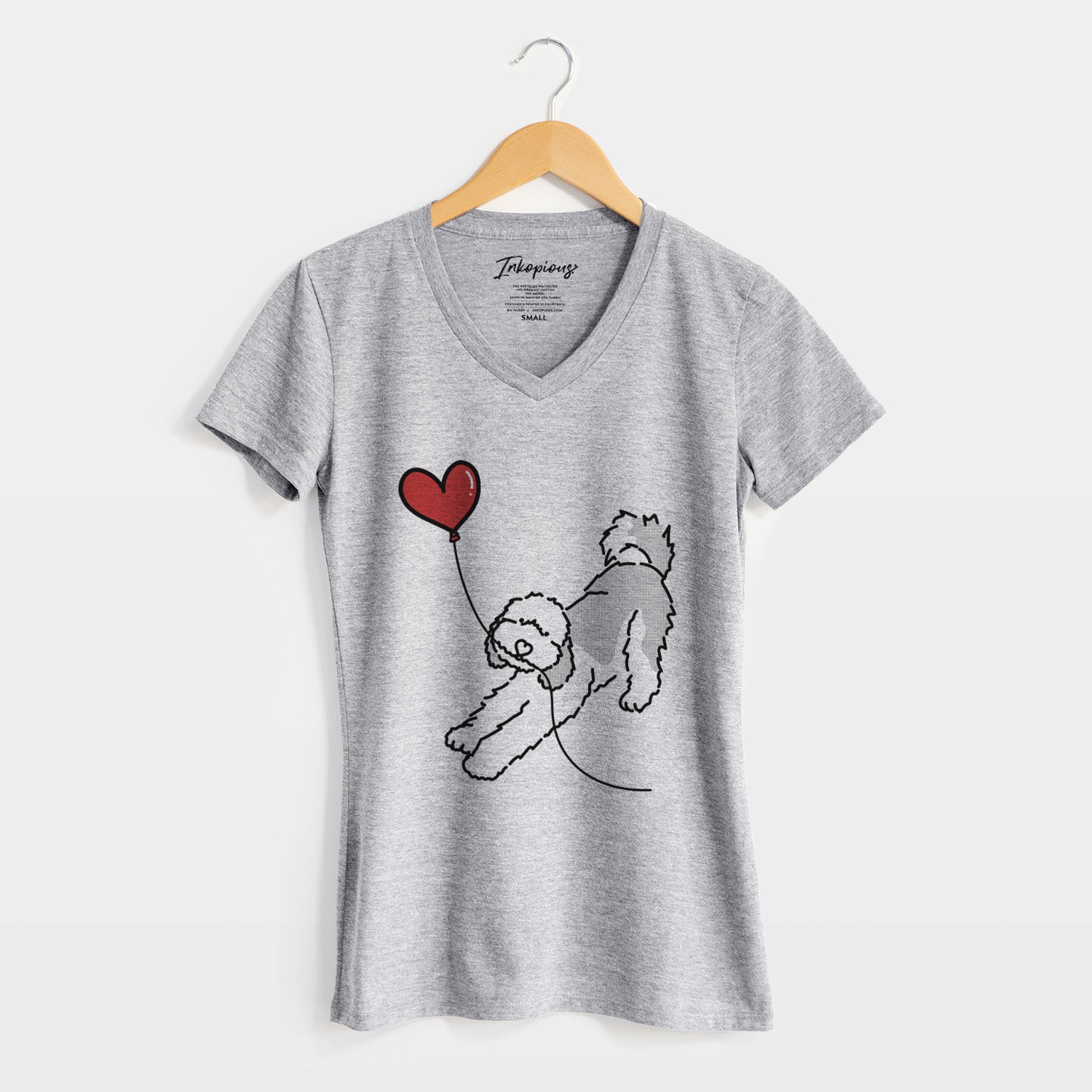 Sheepadoodle Heart String - Women's Perfect V-neck Shirt