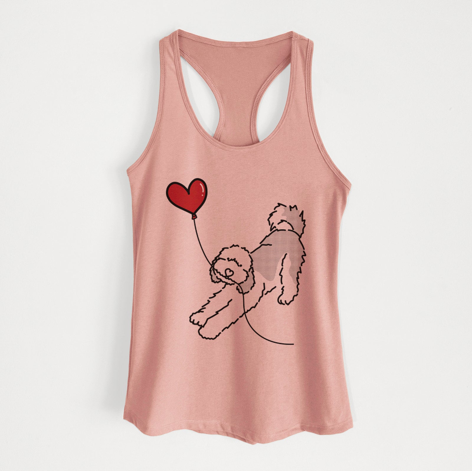 Sheepadoodle Heart String - Women's Racerback Tanktop