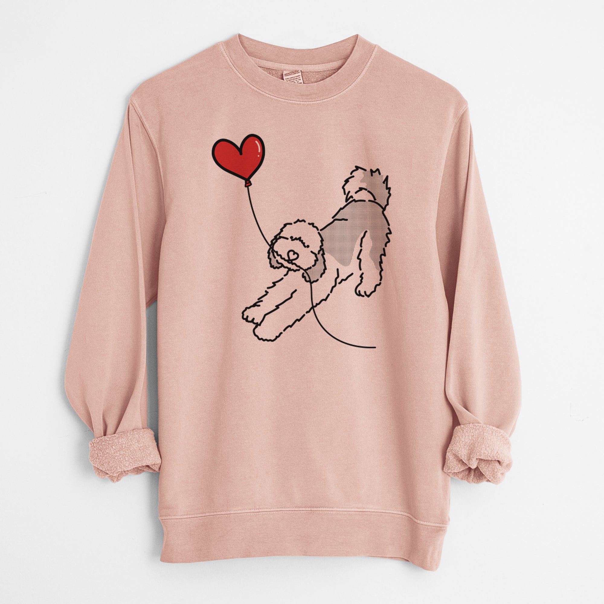 Sheepadoodle Heart String - Unisex Pigment Dyed Crew Sweatshirt