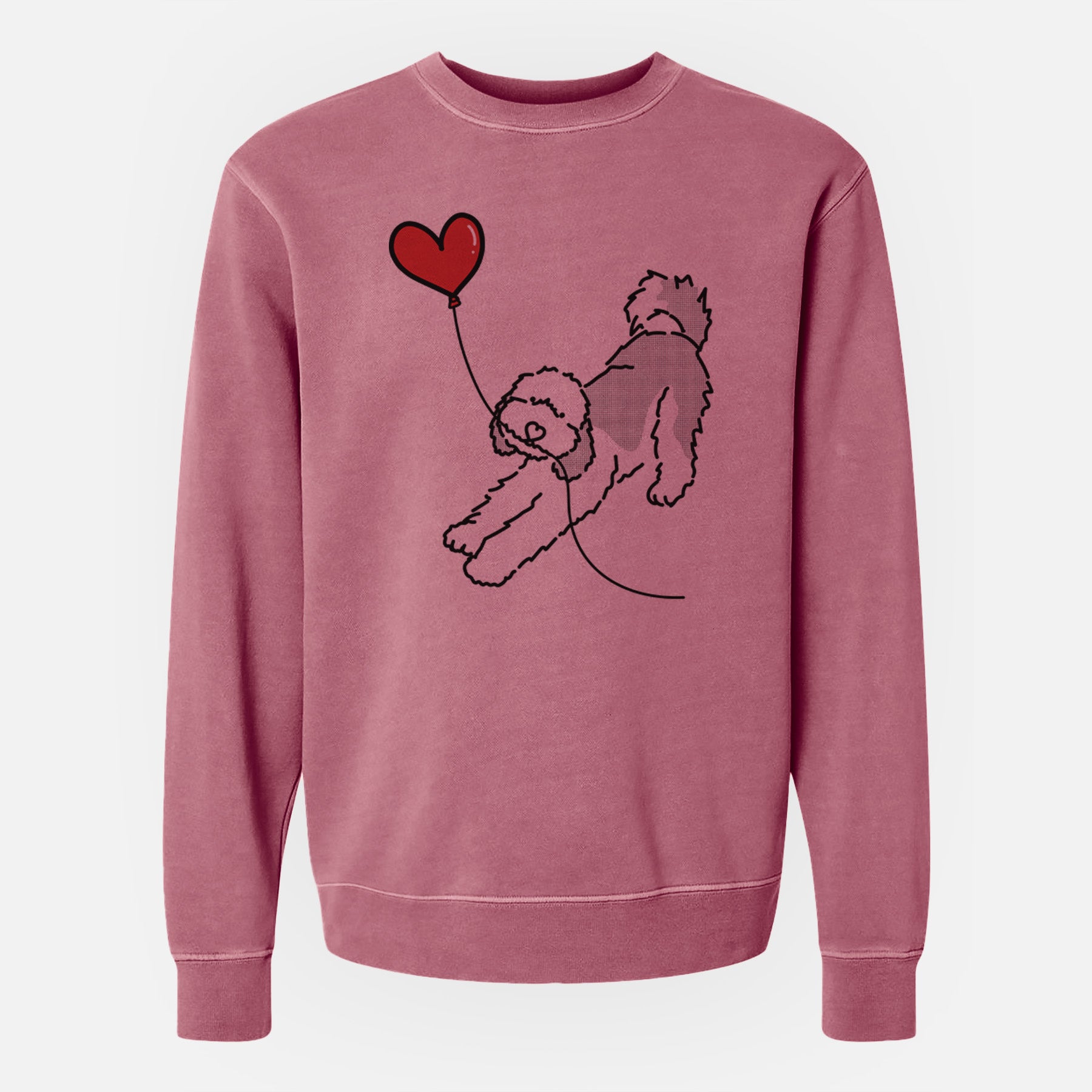 Sheepadoodle Heart String - Unisex Pigment Dyed Crew Sweatshirt