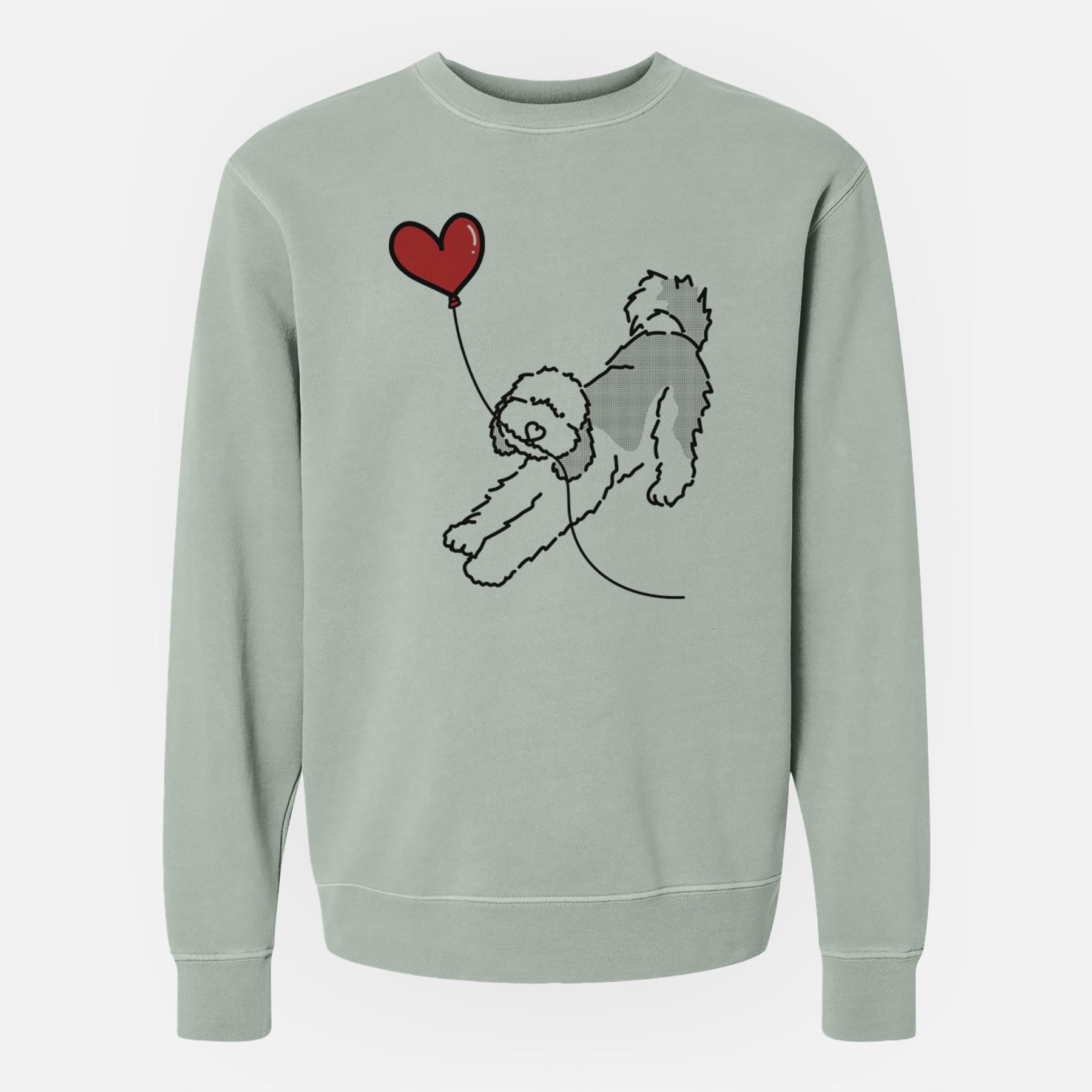 Sheepadoodle Heart String - Unisex Pigment Dyed Crew Sweatshirt