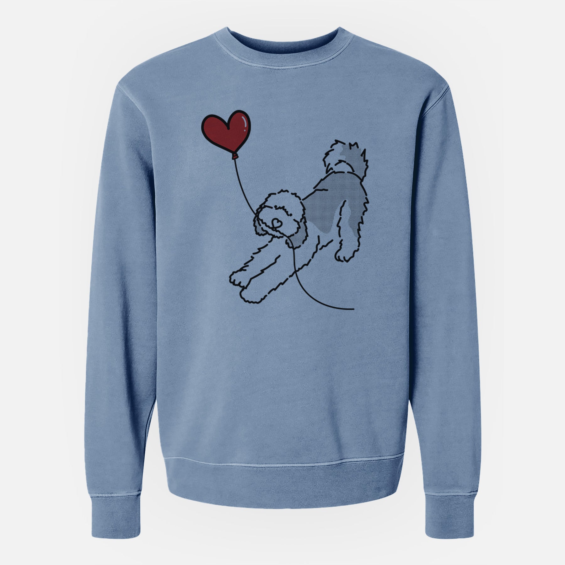 Sheepadoodle Heart String - Unisex Pigment Dyed Crew Sweatshirt