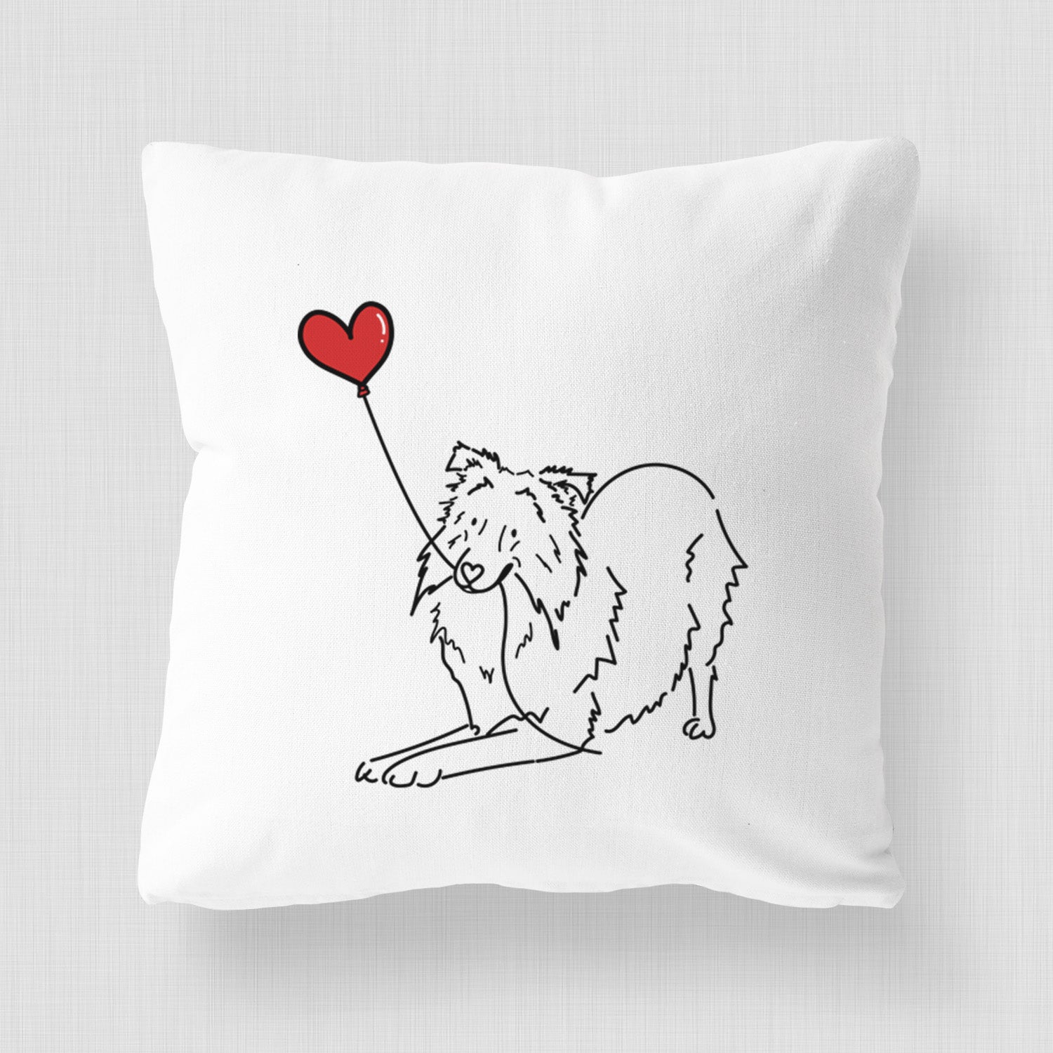 Shetland Sheepdog Heart String - Throw Pillow Cover