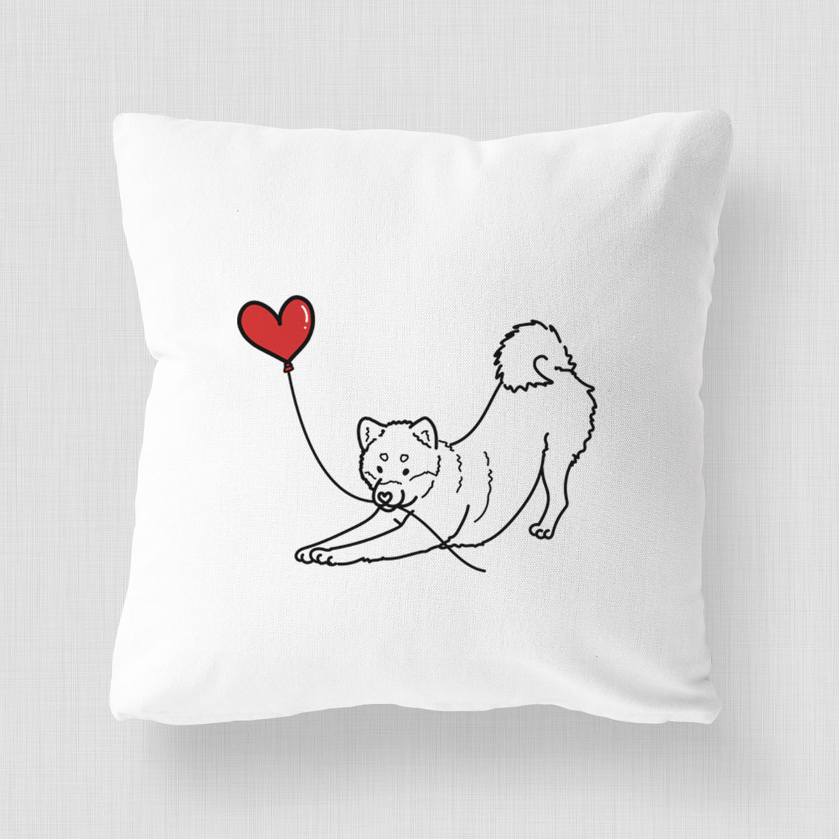 Shiba Inu Heart String - Throw Pillow Cover