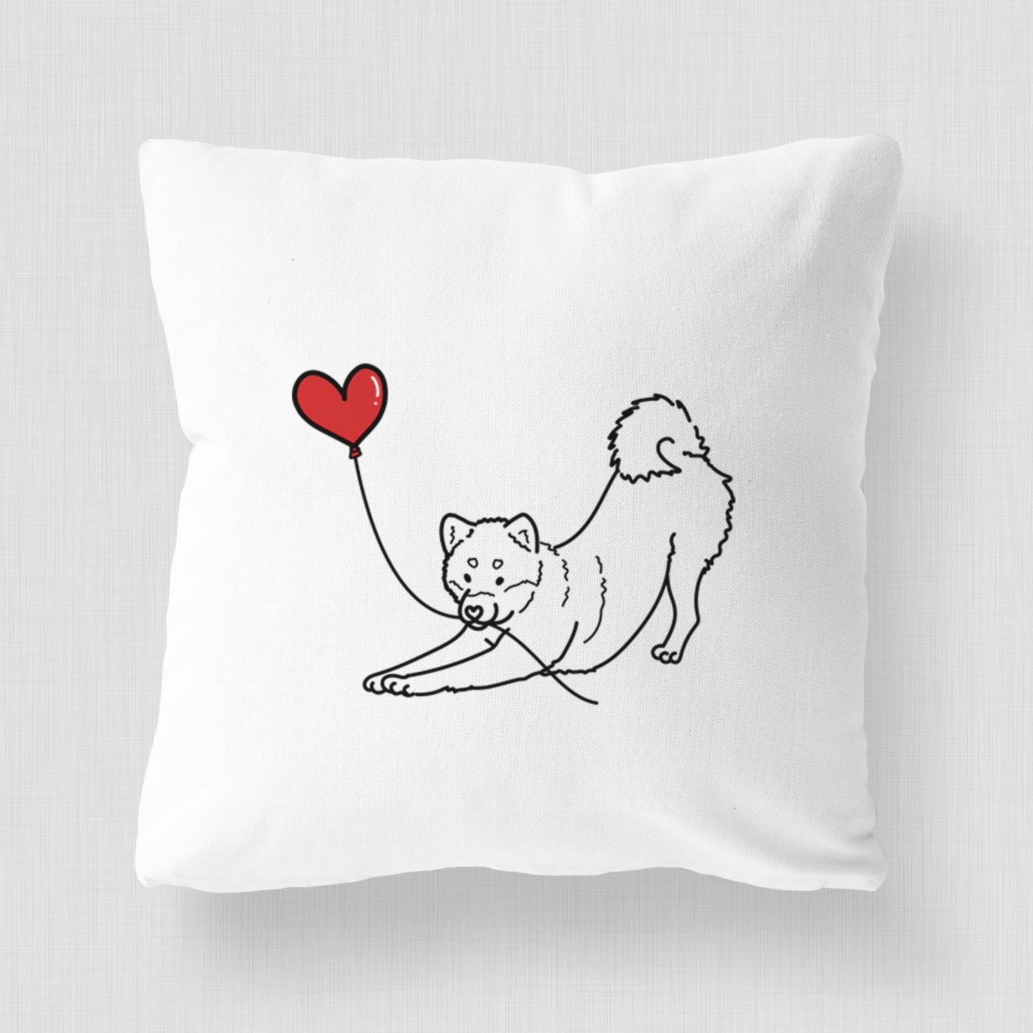 Shiba Inu Heart String - Throw Pillow Cover