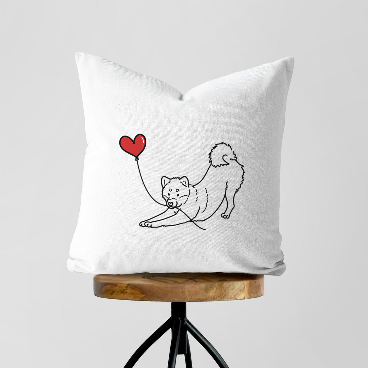 Shiba Inu Heart String - Throw Pillow Cover