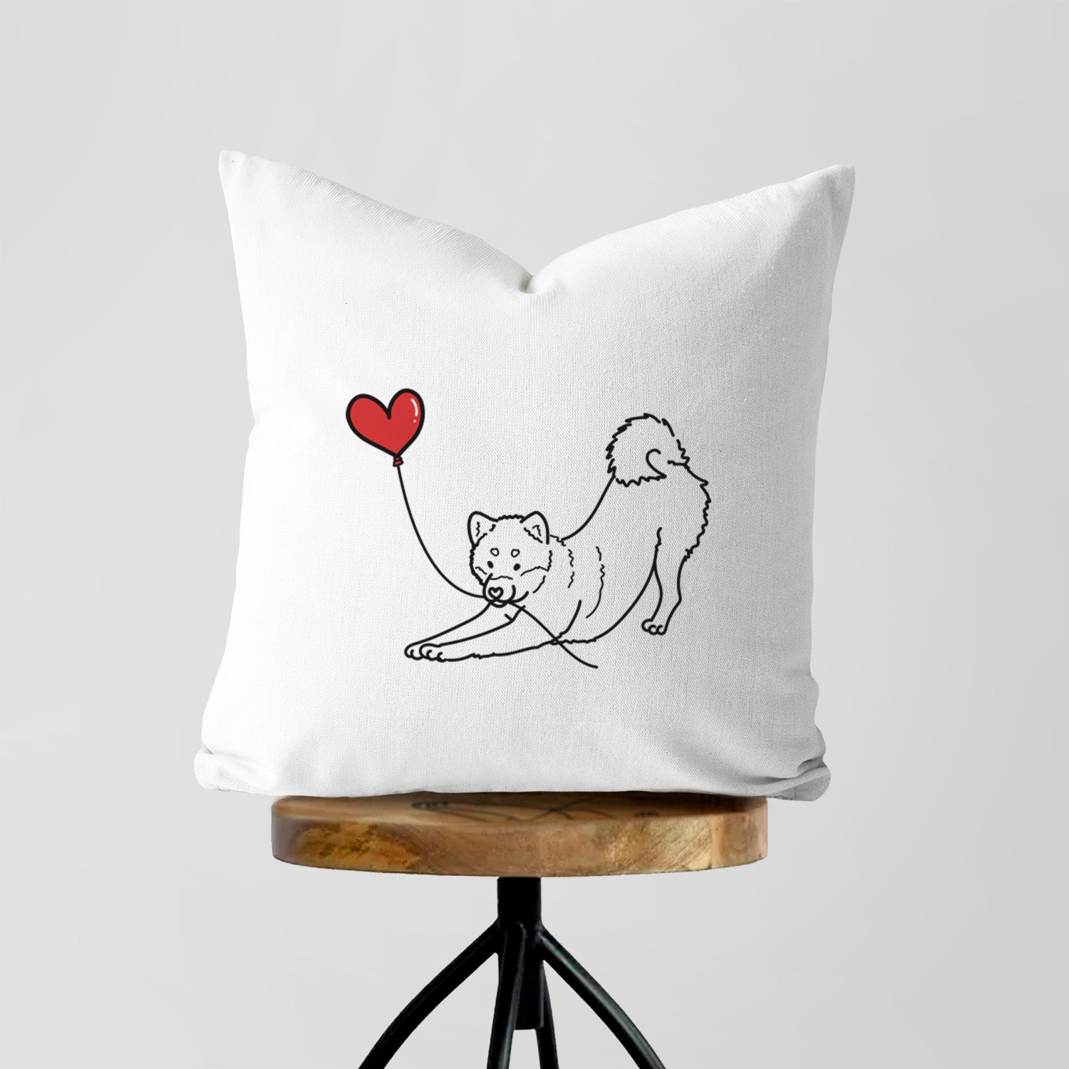 Shiba Inu Heart String - Throw Pillow Cover
