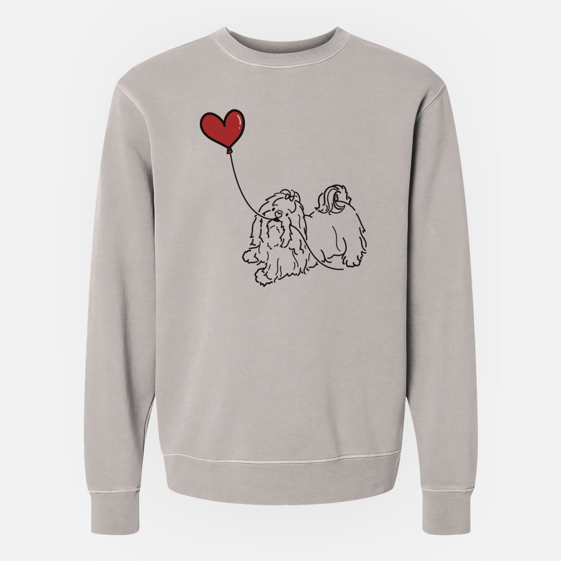 Shih Tzu Heart String - Unisex Pigment Dyed Crew Sweatshirt