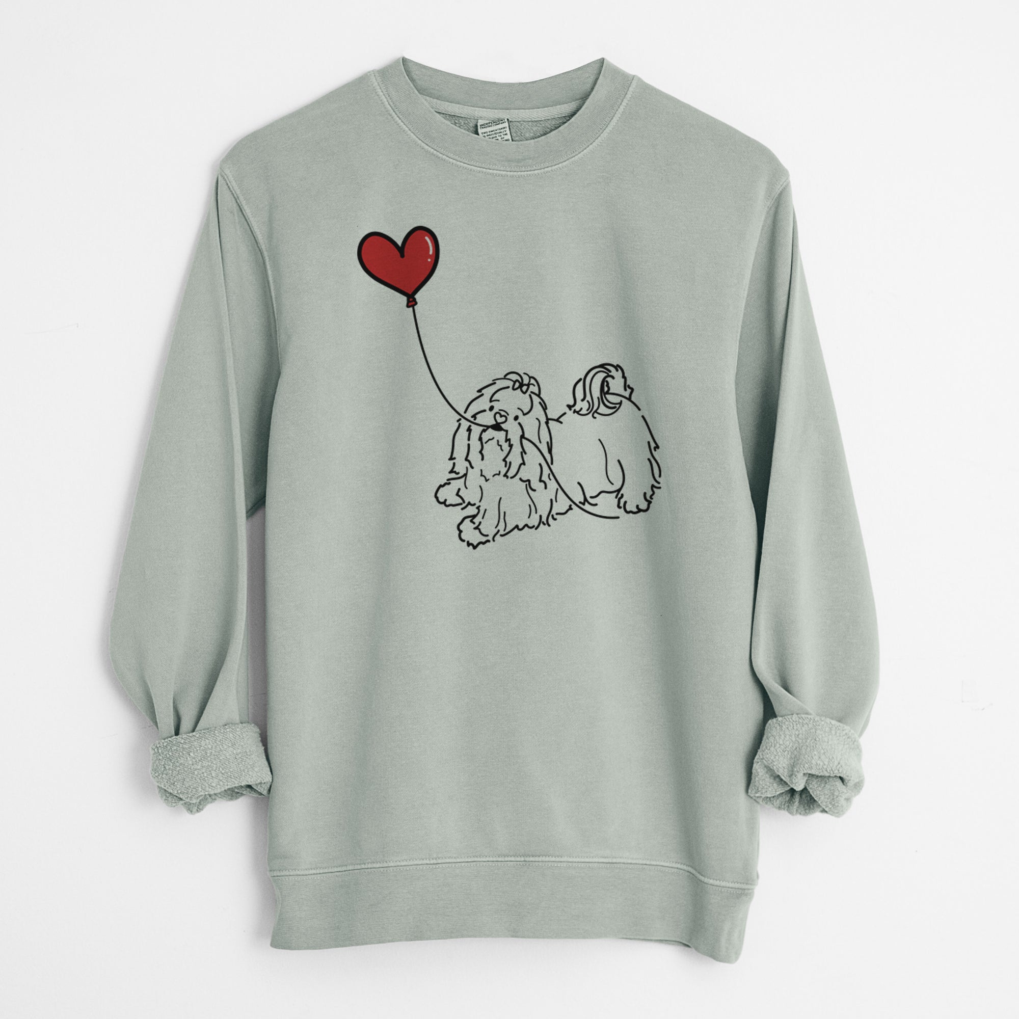 Shih Tzu Heart String - Unisex Pigment Dyed Crew Sweatshirt