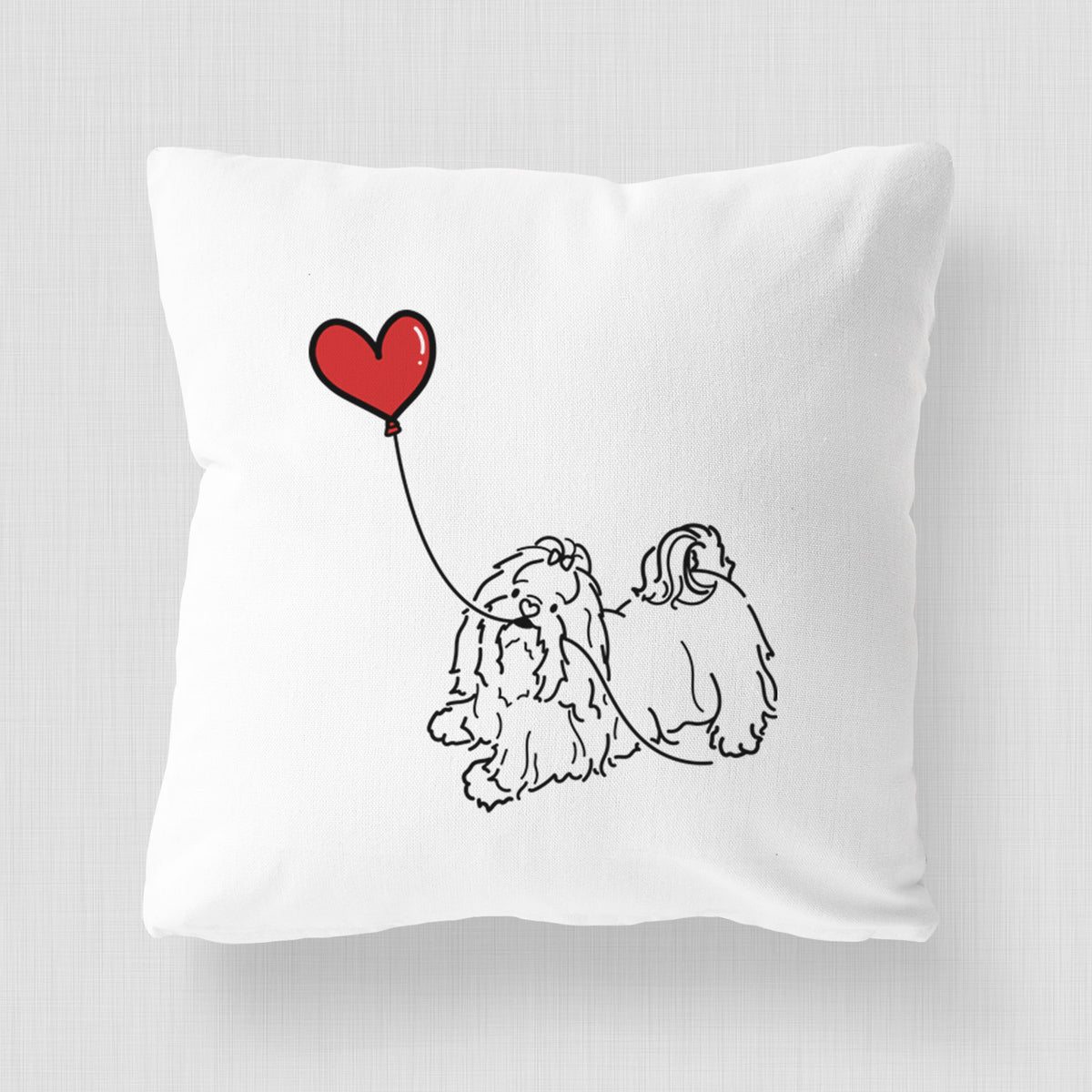 Shih Tzu Heart String - Throw Pillow Cover