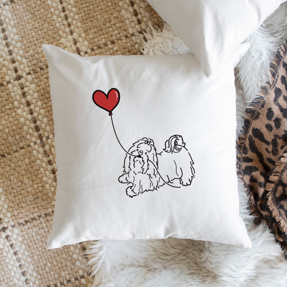 Shih Tzu Heart String - Throw Pillow Cover
