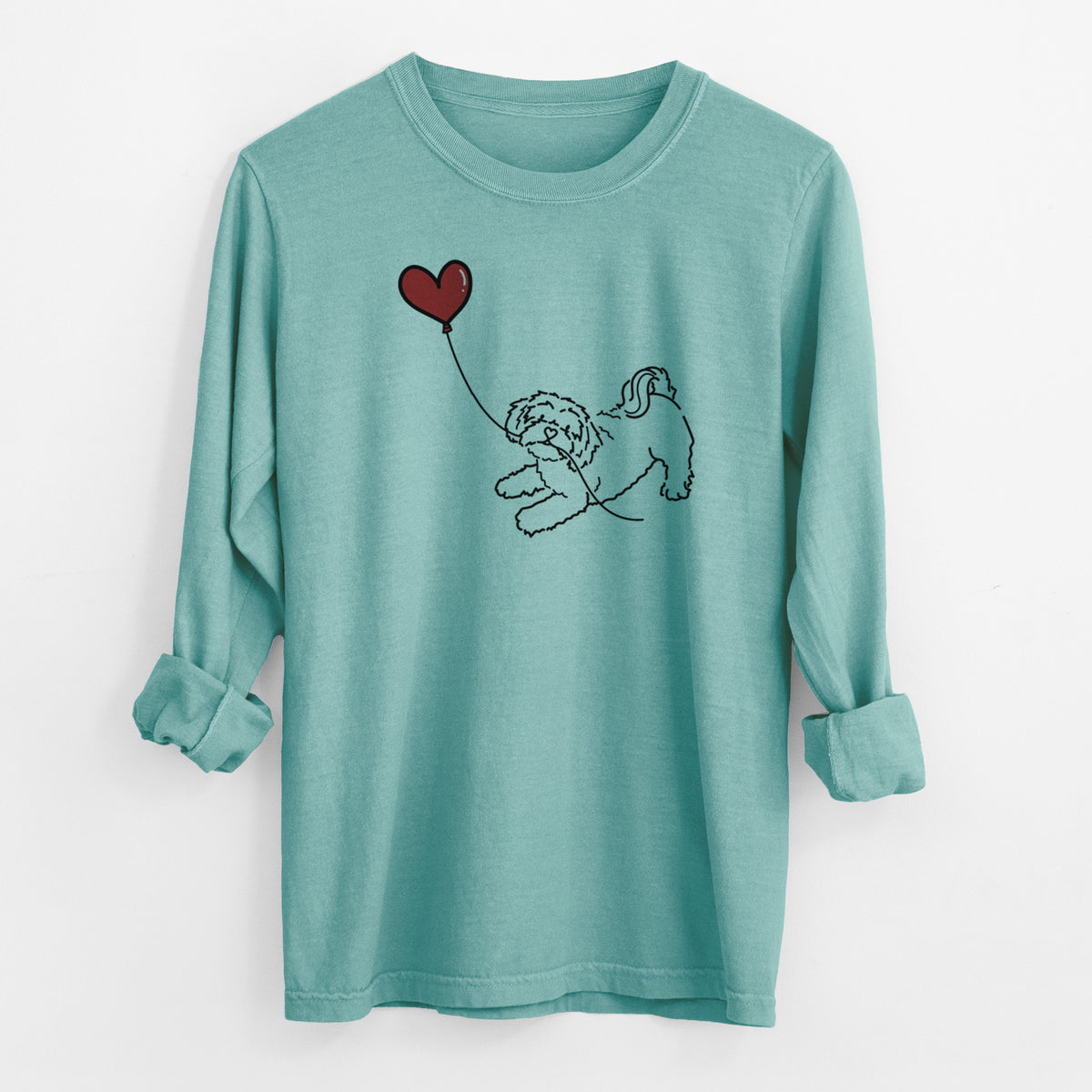 Shihpoo Heart String - Men's Heavyweight 100% Cotton Long Sleeve