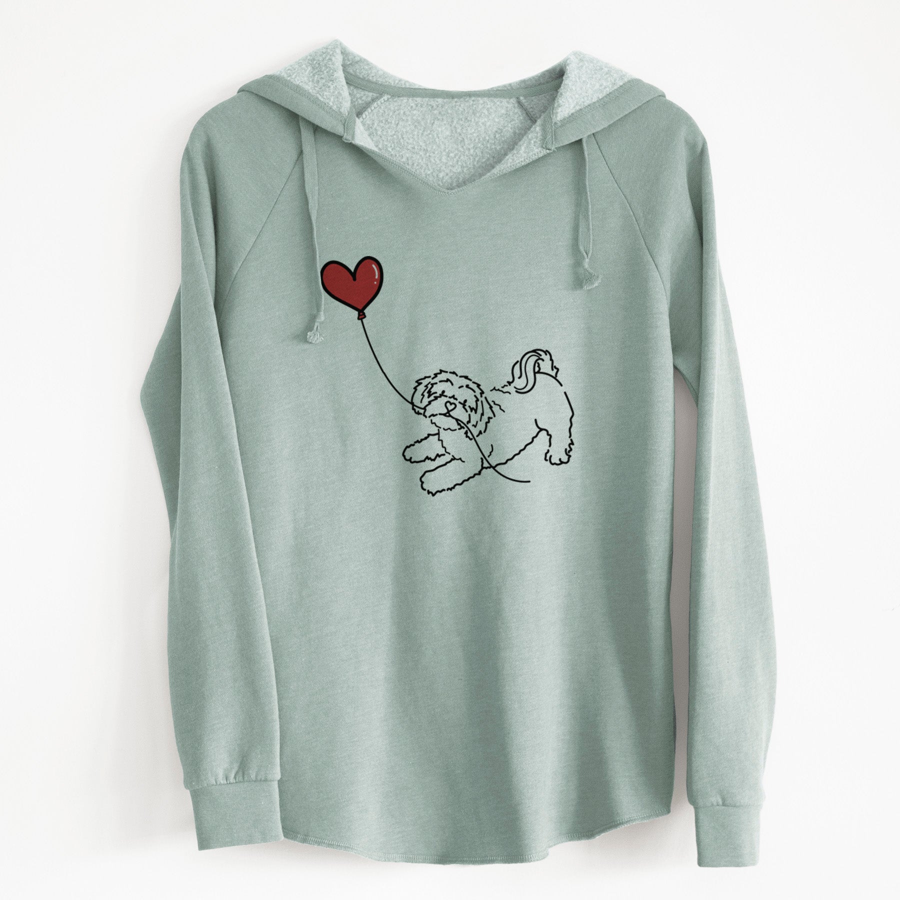 Shihpoo Heart String - Cali Wave Hooded Sweatshirt