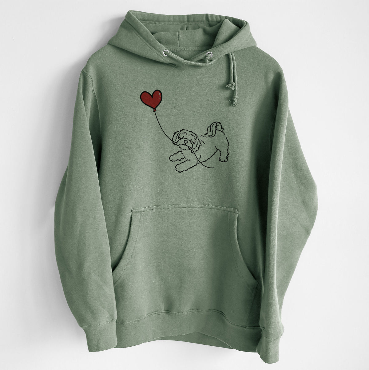 Shihpoo Heart String - Heavyweight Fleece Hoodie