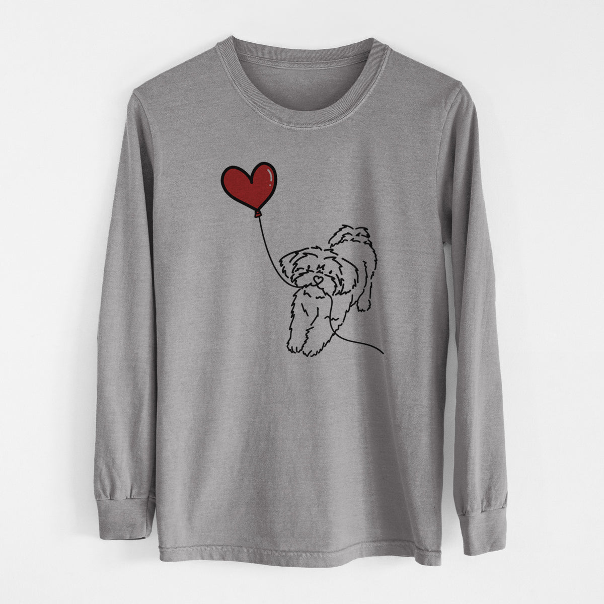 Shorkie Heart String - Men's Heavyweight 100% Cotton Long Sleeve