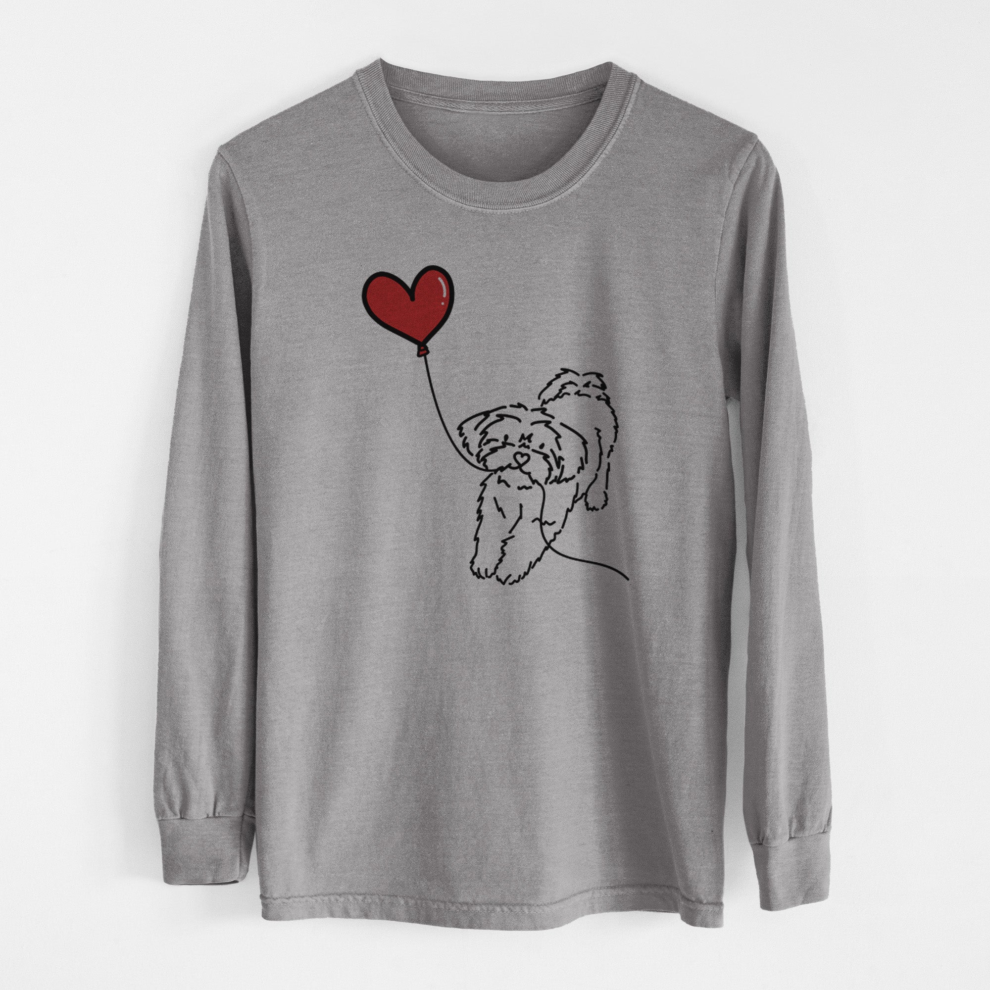 Shorkie Heart String - Men's Heavyweight 100% Cotton Long Sleeve