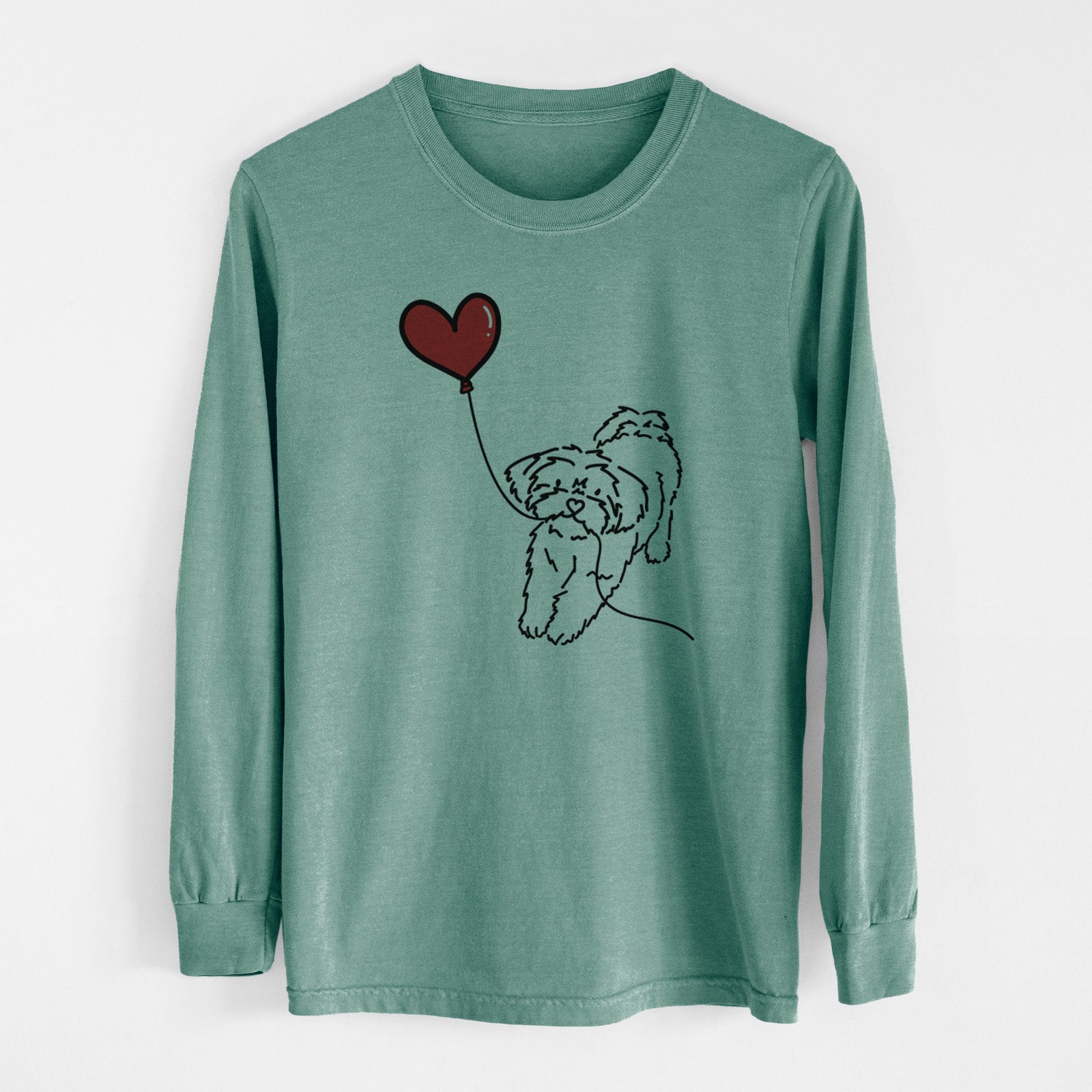 Shorkie Heart String - Men's Heavyweight 100% Cotton Long Sleeve