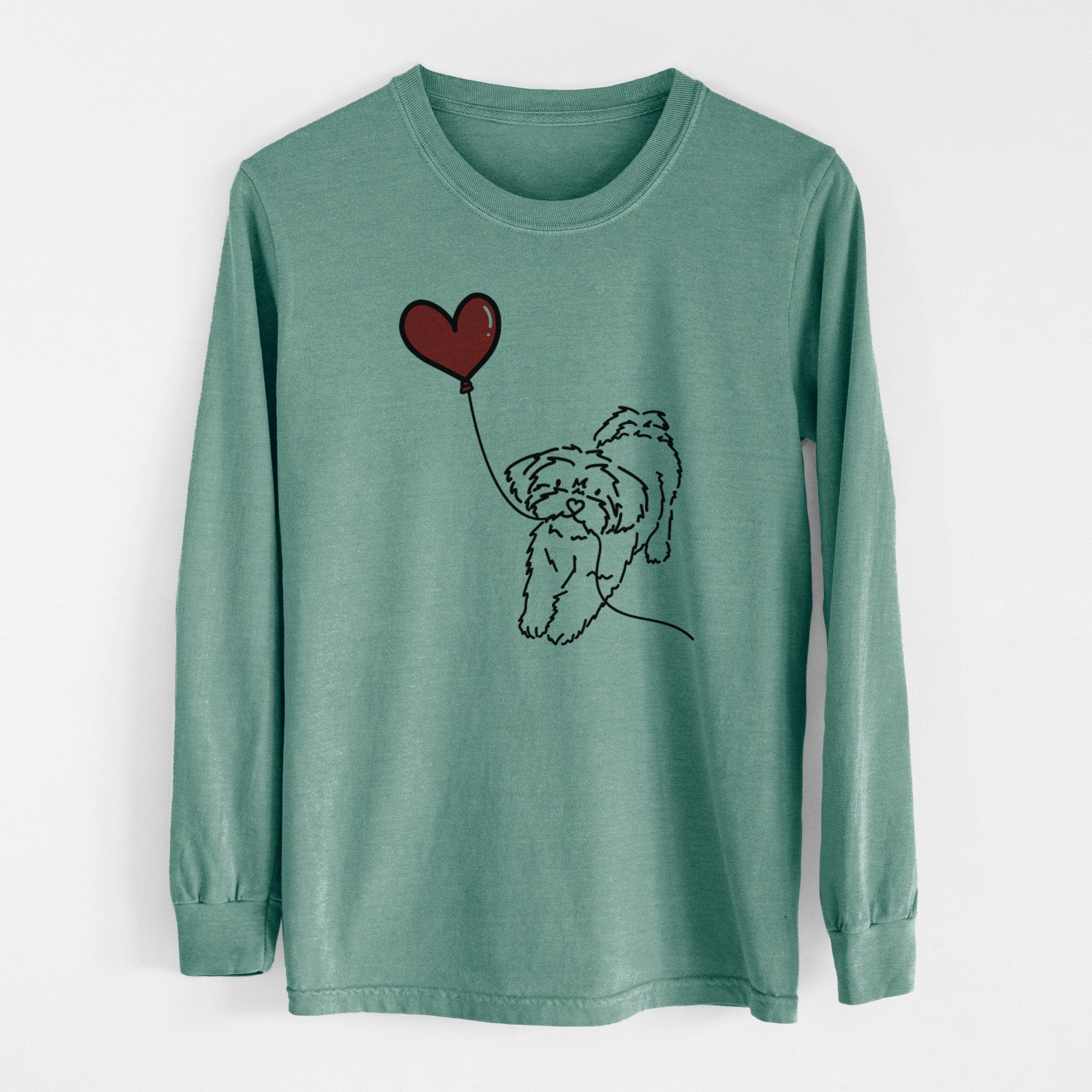 Shorkie Heart String - Men's Heavyweight 100% Cotton Long Sleeve