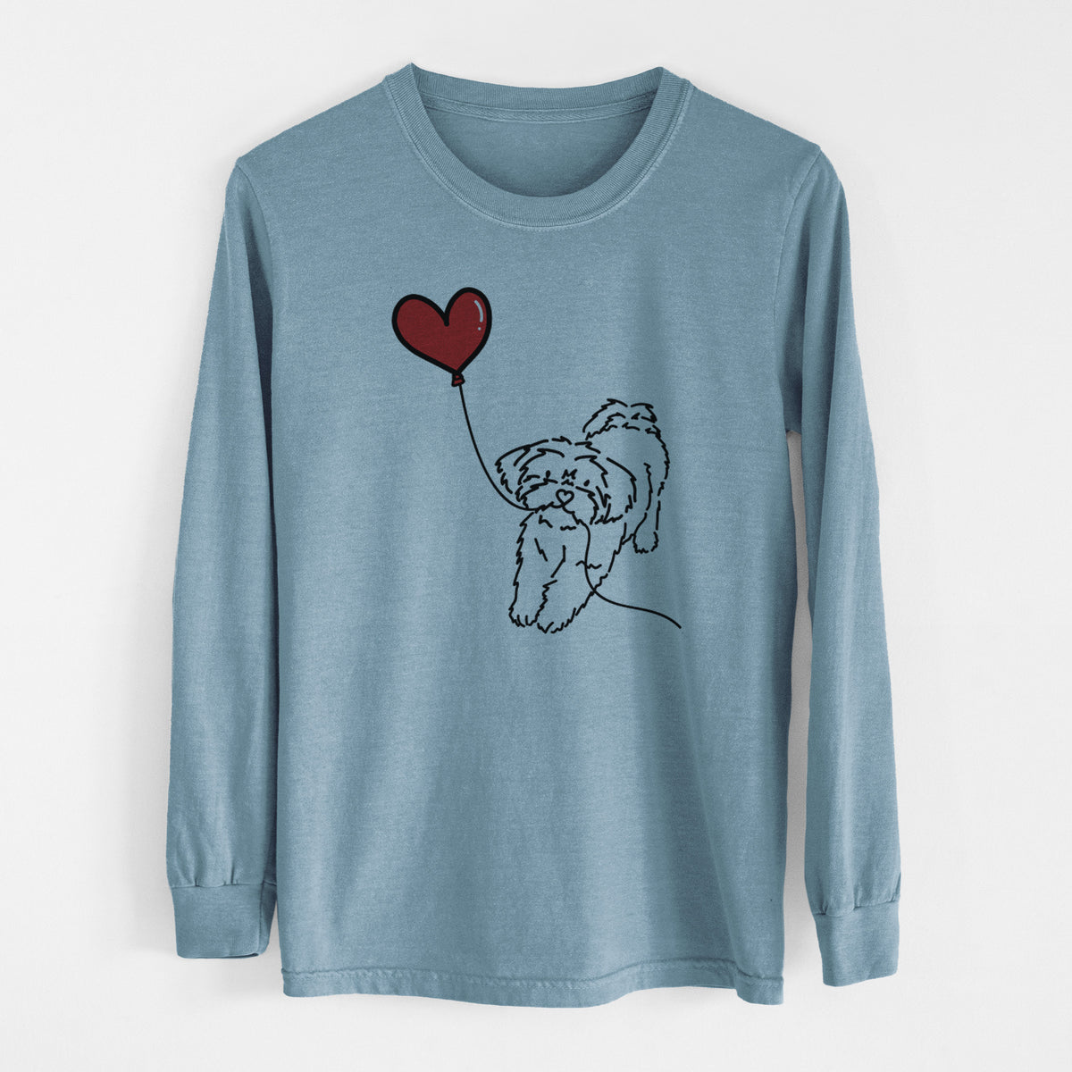 Shorkie Heart String - Men's Heavyweight 100% Cotton Long Sleeve